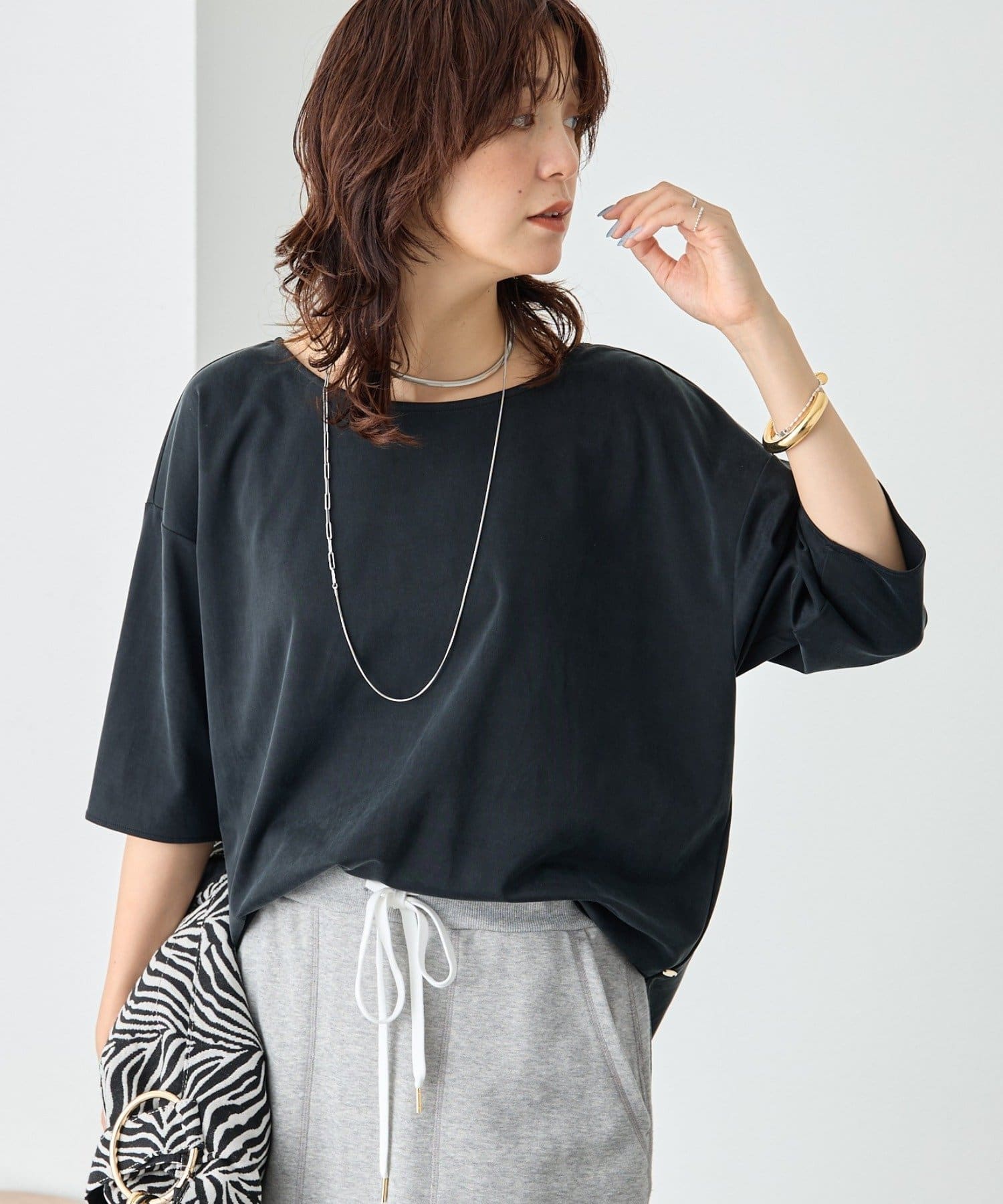 RIVE DROITE(リヴドロワ) 予約【待望の半袖が登場！】ハーフスリーブキュプラカットプルオーバー