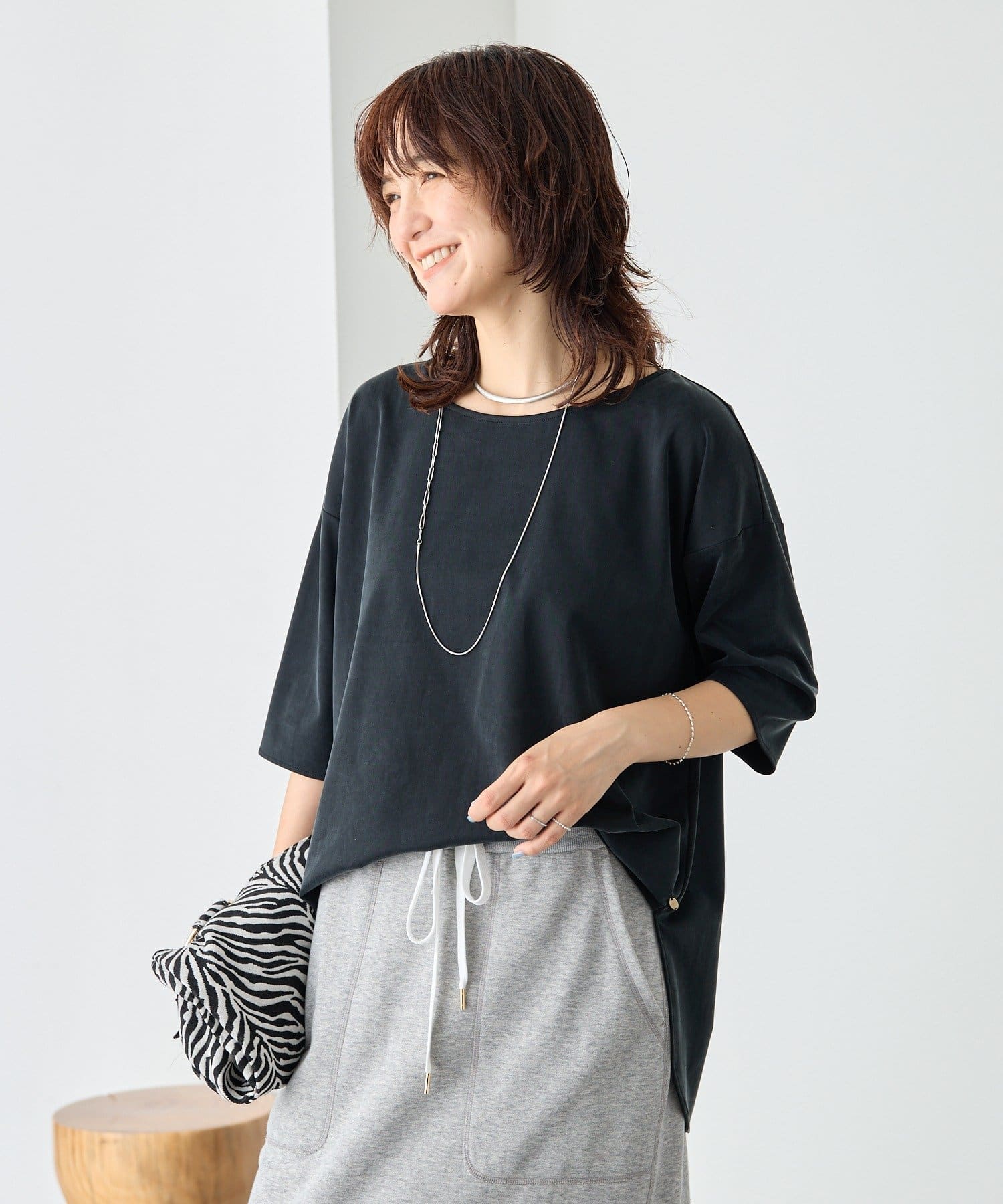 RIVE DROITE(リヴドロワ) 予約【待望の半袖が登場！】ハーフスリーブキュプラカットプルオーバー