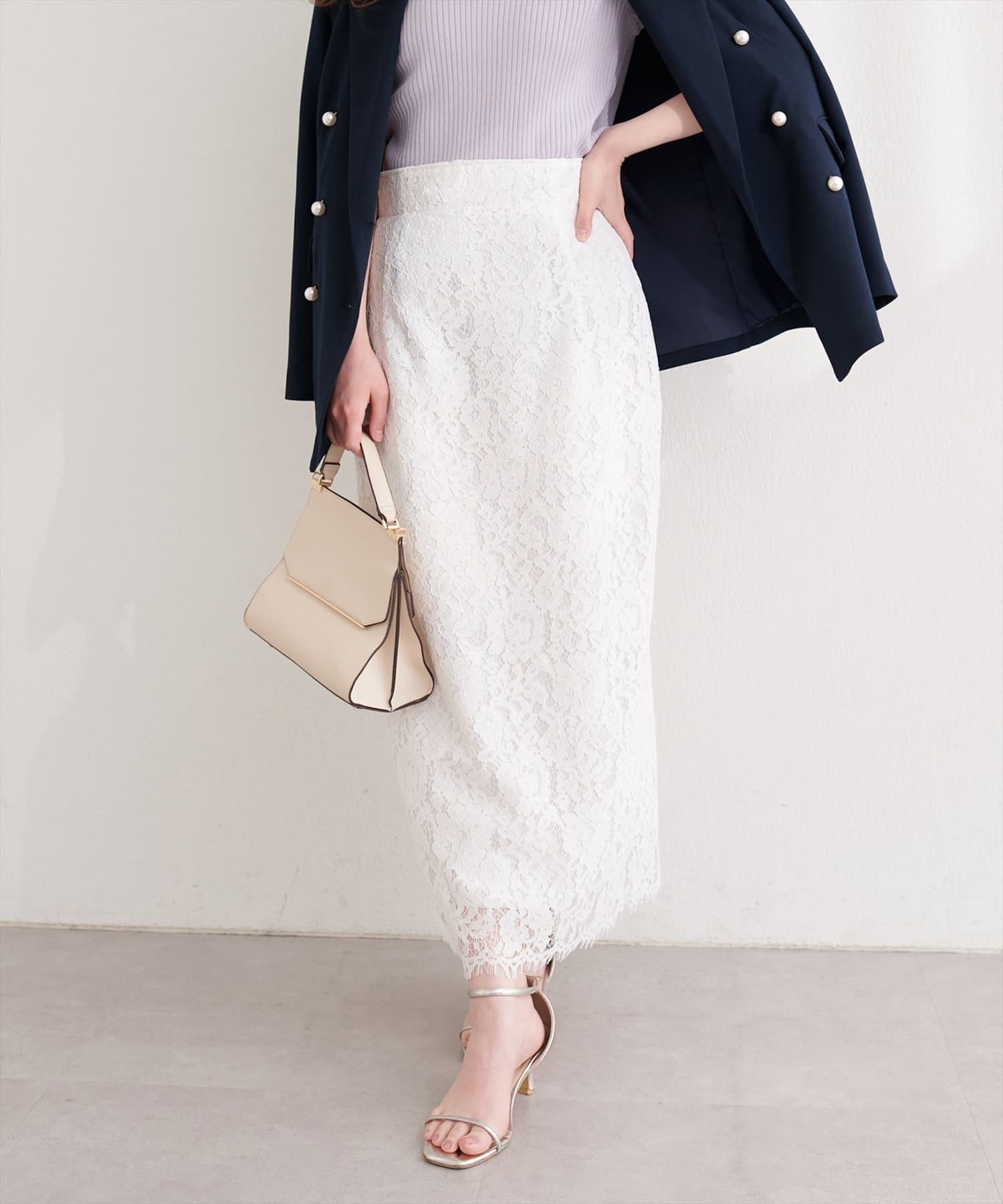 natural couture(ナチュラルクチュール) スカラレースヘムスカート