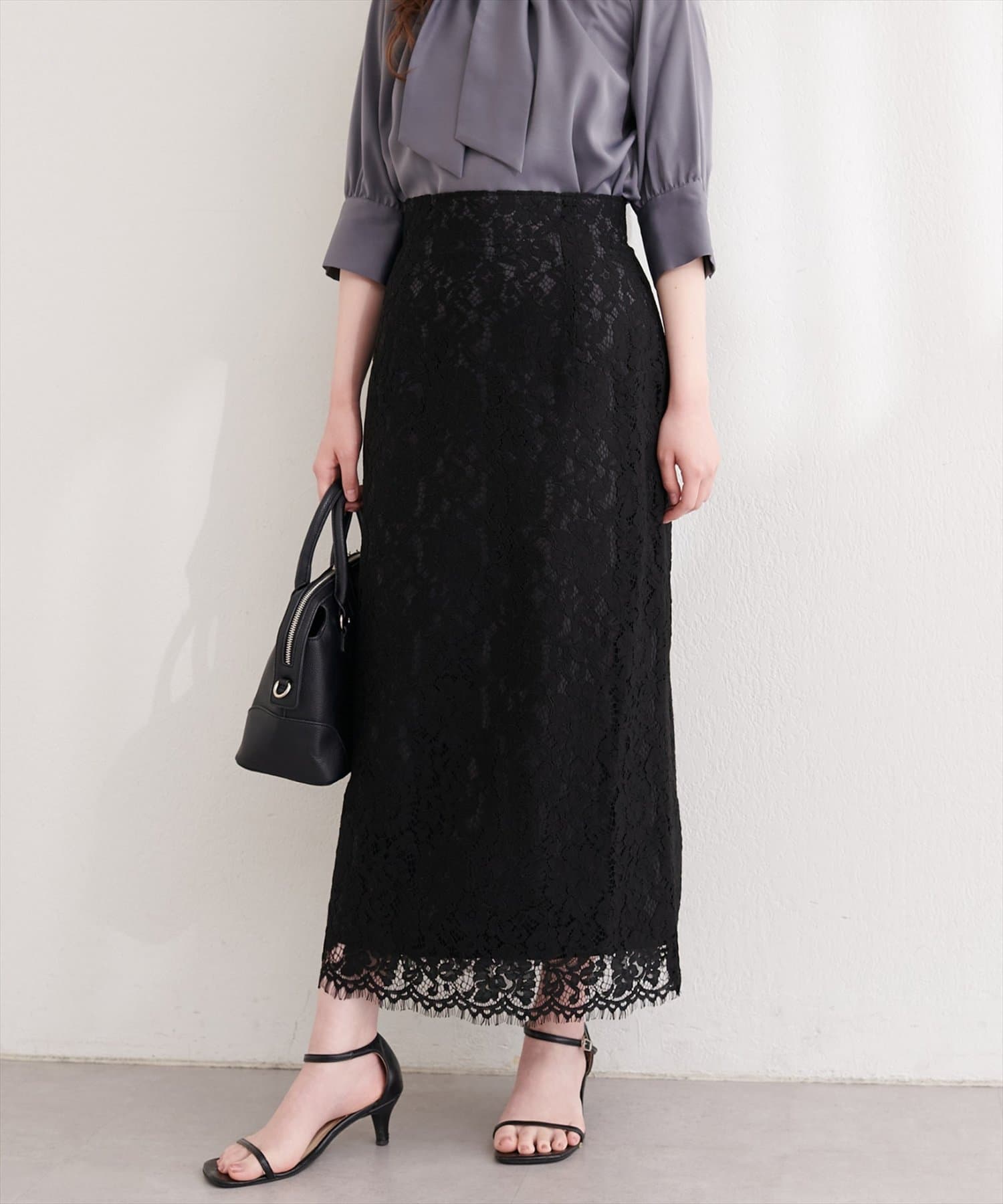 natural couture(ナチュラルクチュール) スカラレースヘムスカート