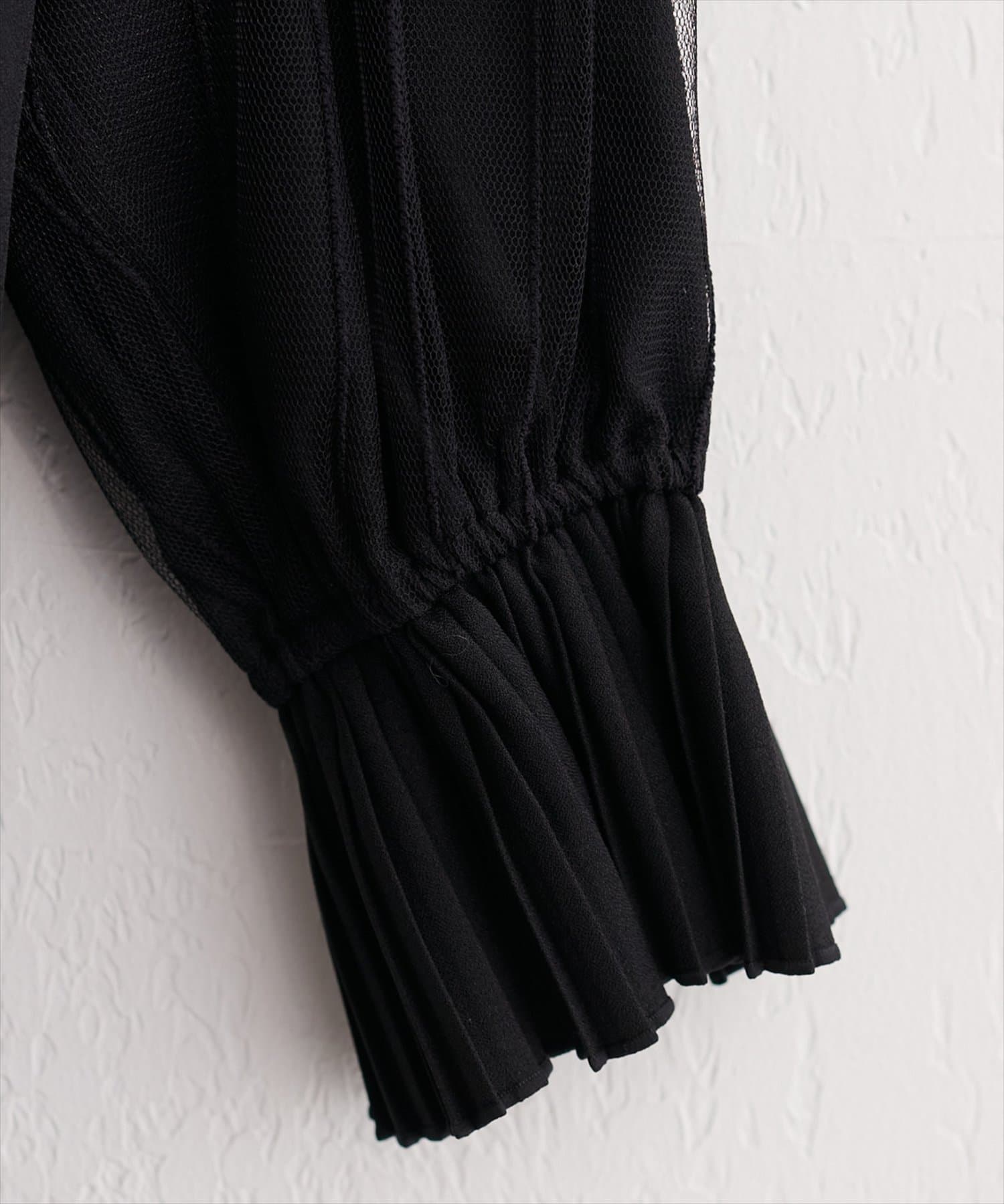 natural couture(ナチュラルクチュール) 袖口プリーツチュール袖ブラウス