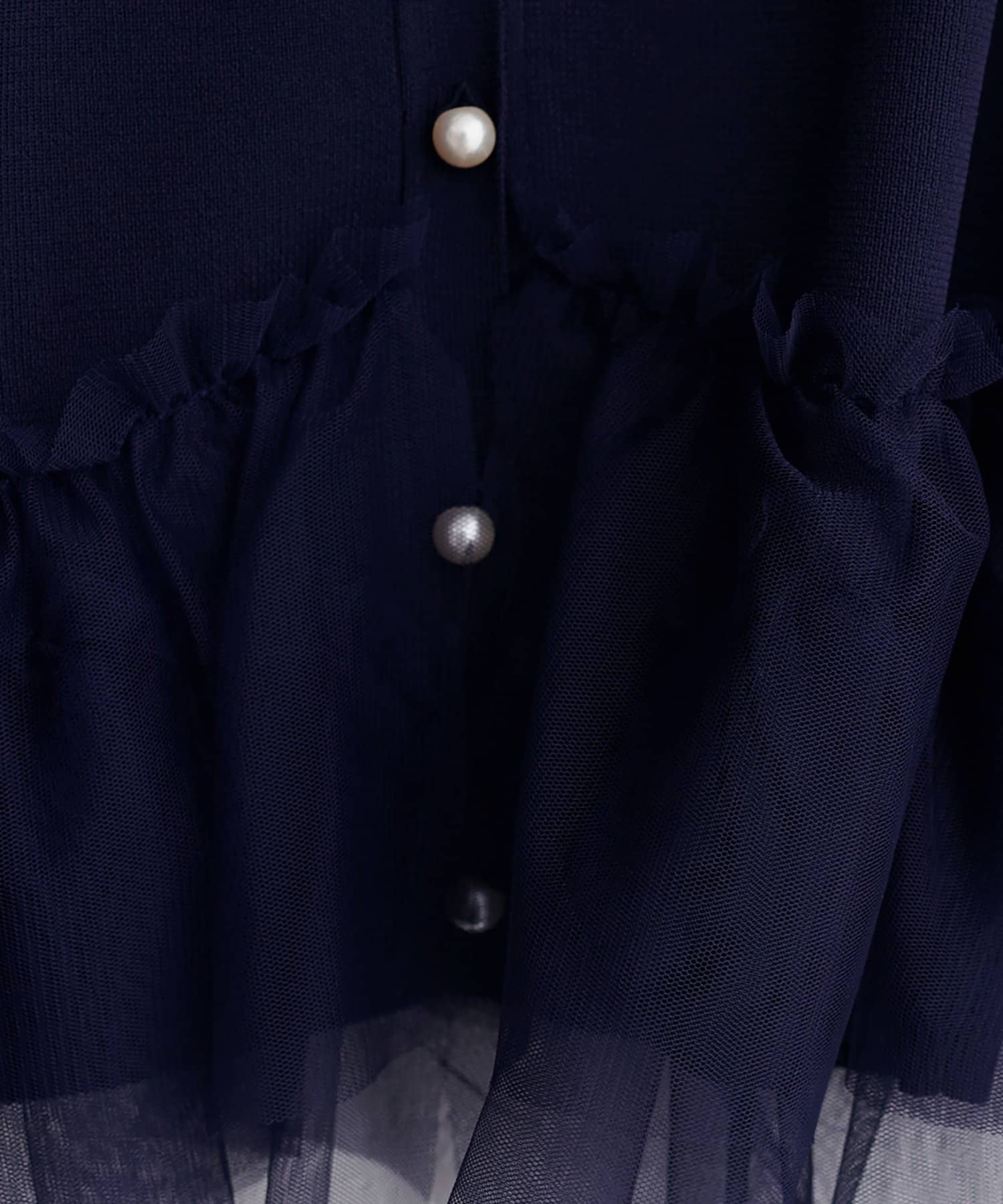 natural couture(ナチュラルクチュール) チュールドッキングポリカーディガン