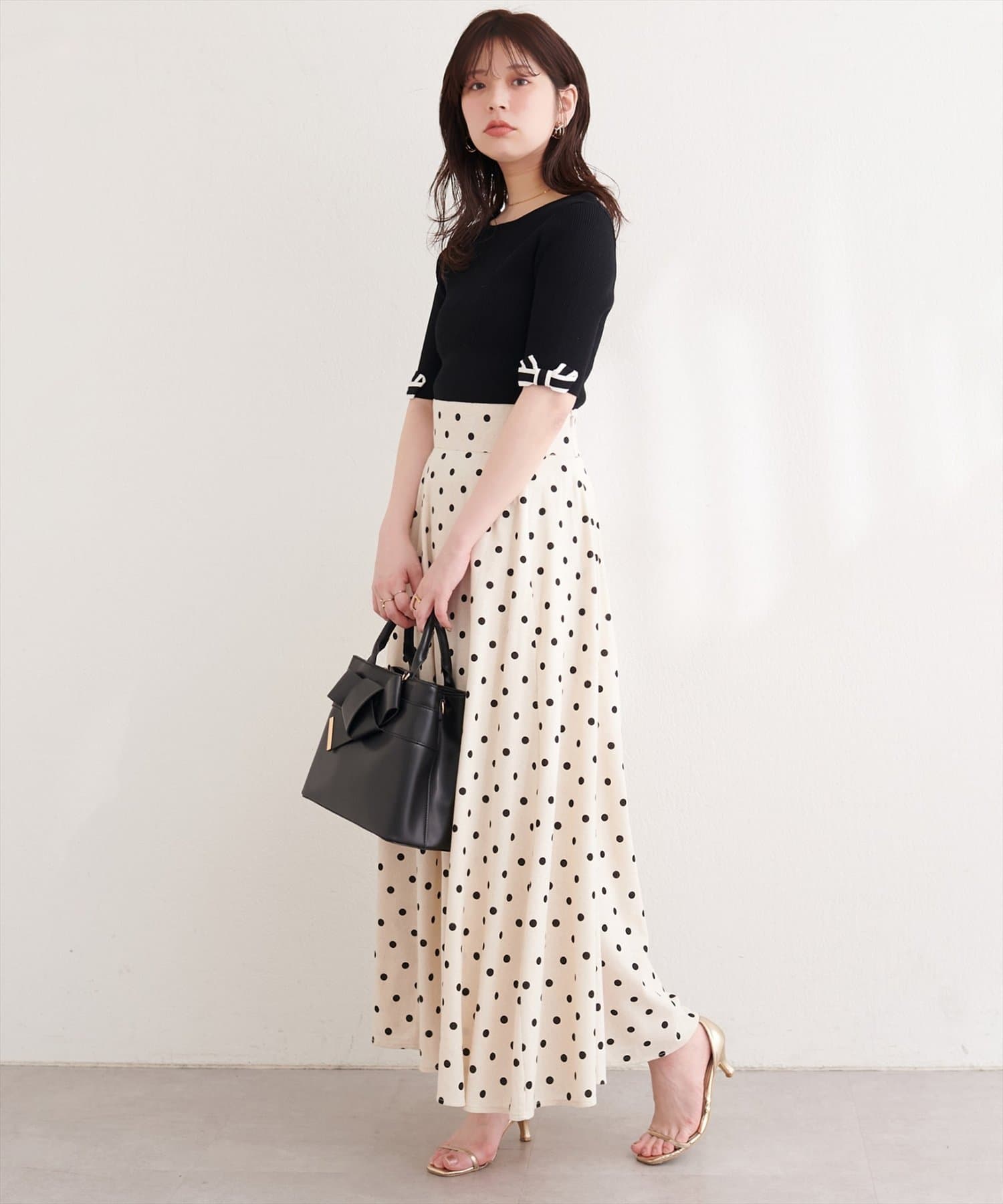 natural couture(ナチュラルクチュール) 〈osono〉配色リボンニット