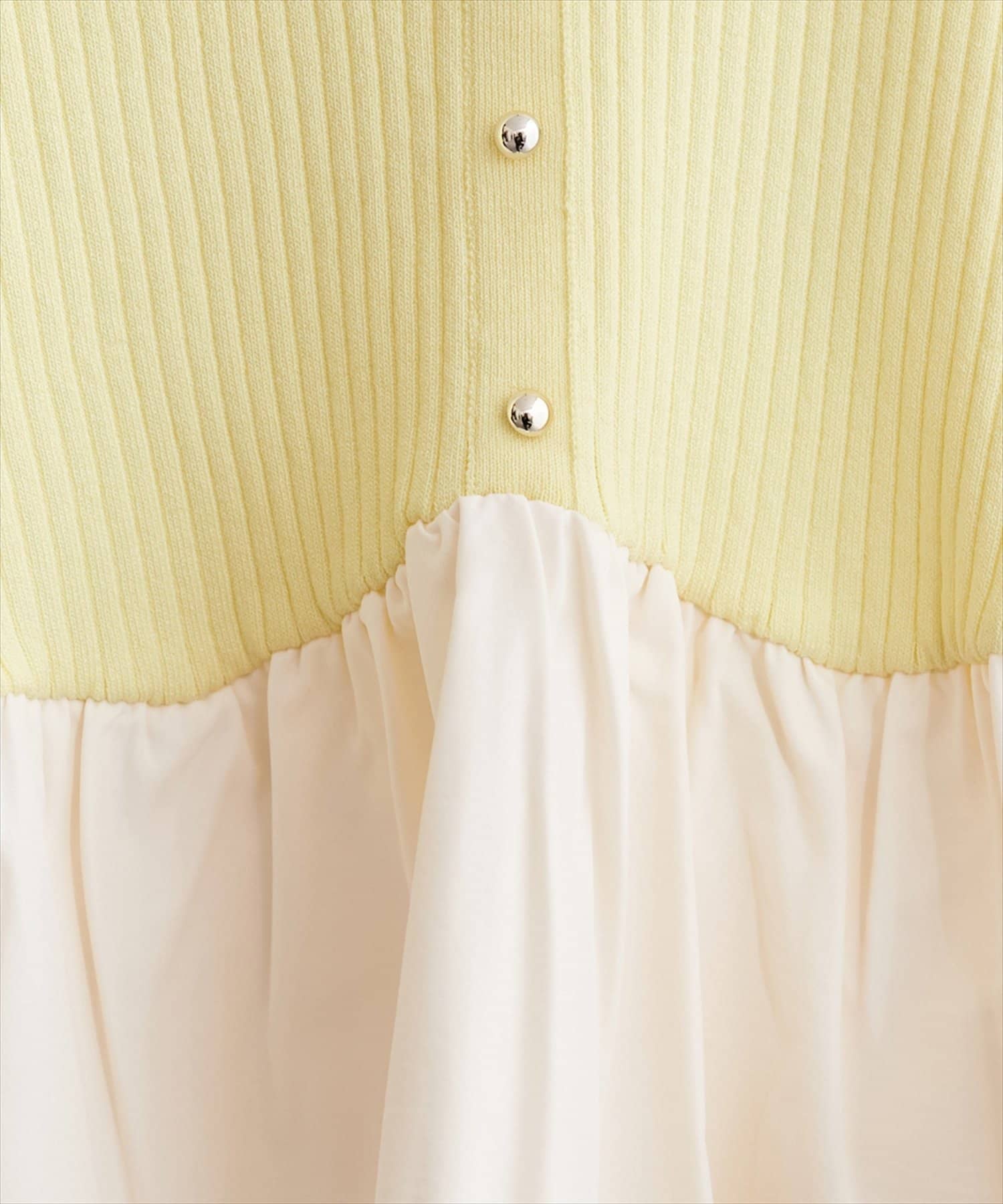 natural couture(ナチュラルクチュール) 異素材ペプラム半袖ニット