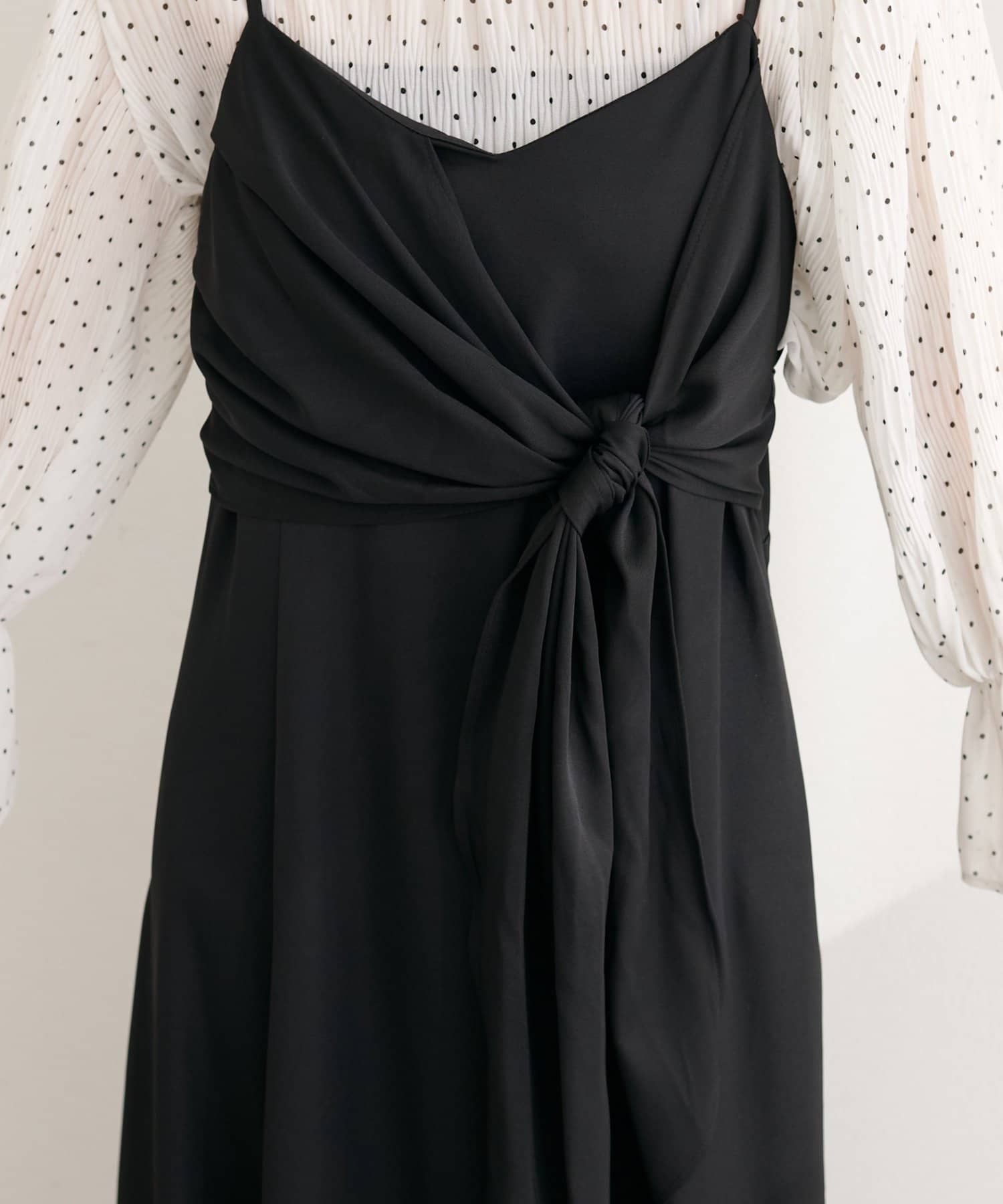 natural couture(ナチュラルクチュール) 〈osono〉アシメカシュクールリボンキャミワンピース