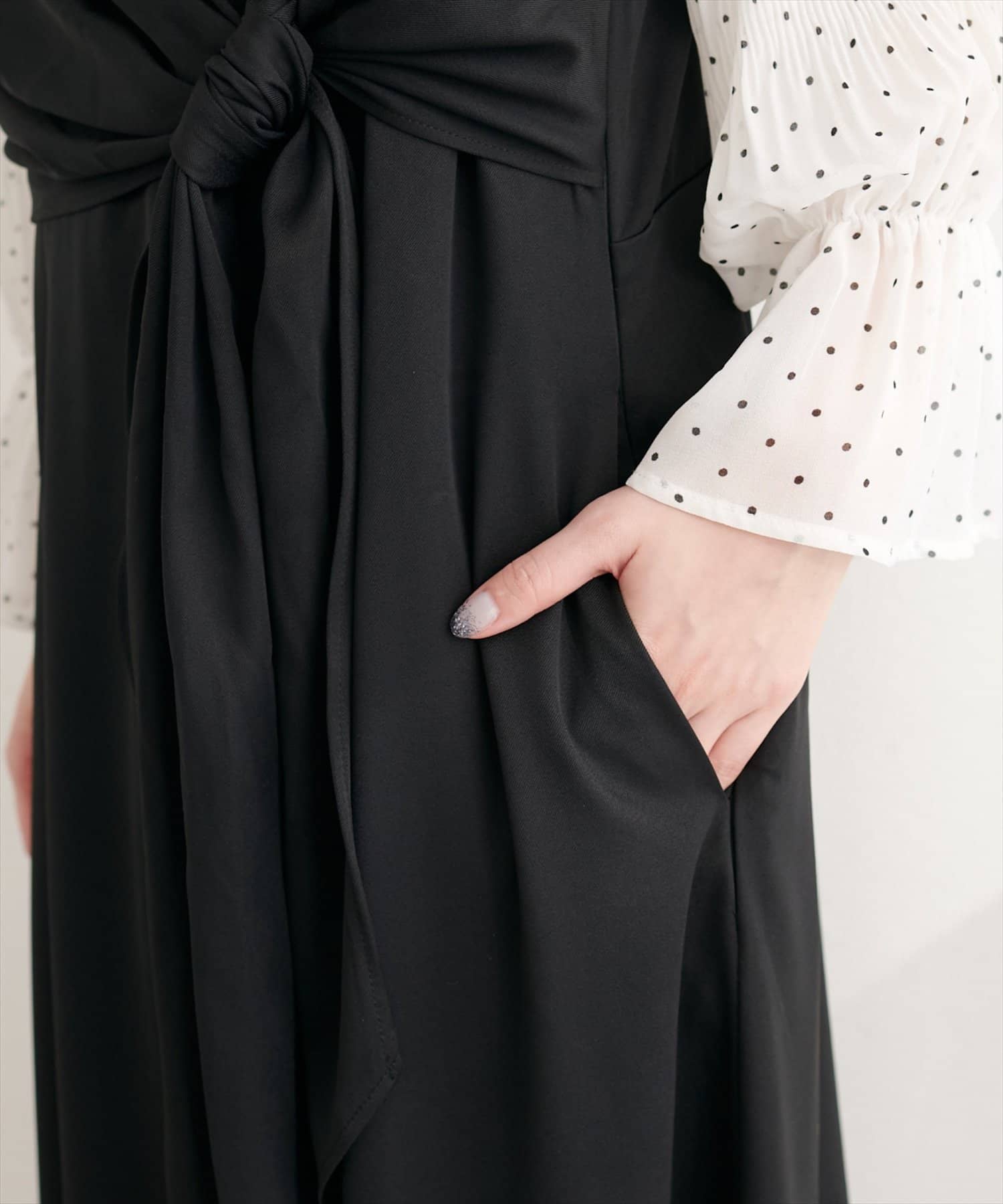 natural couture(ナチュラルクチュール) 〈osono〉アシメカシュクールリボンキャミワンピース