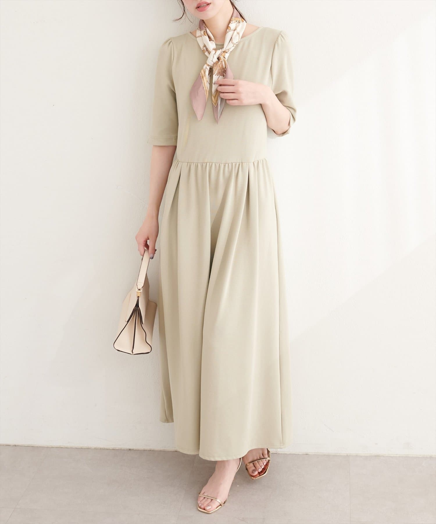 natural couture(ナチュラルクチュール) リブカットソーワンピース