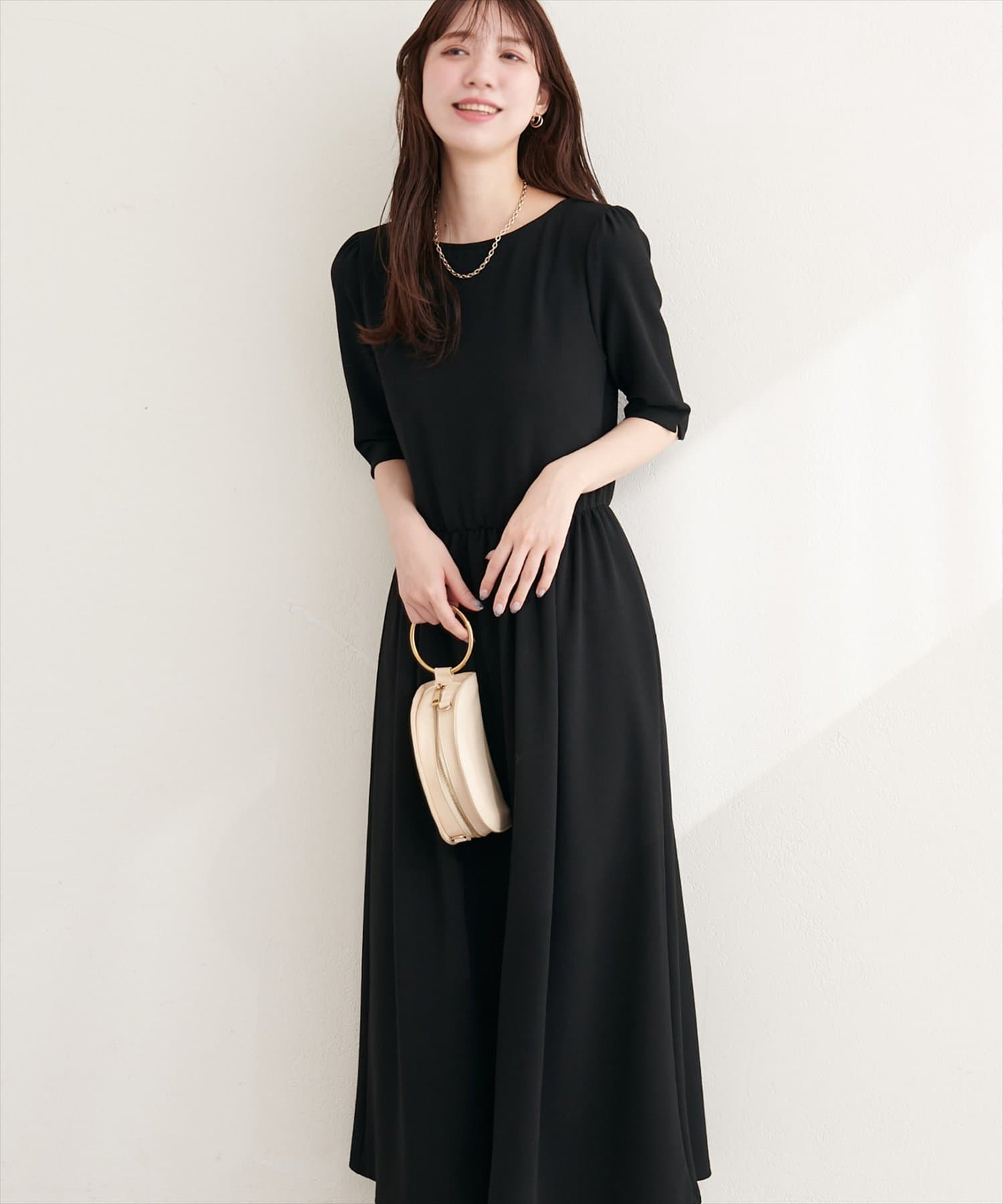 natural couture(ナチュラルクチュール) リブカットソーワンピース