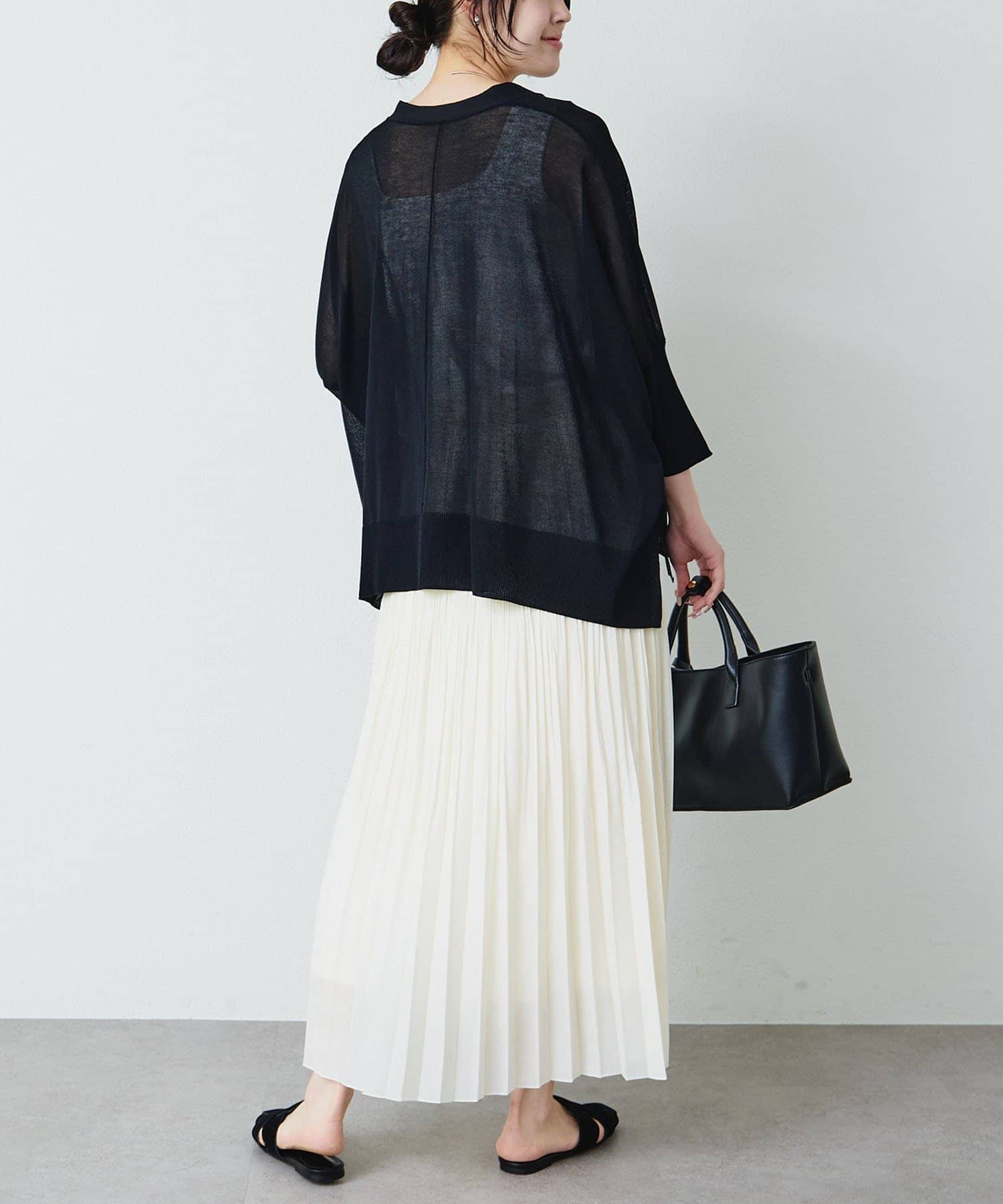 PUAL CE CIN(ピュアルセシン) シアーVネックカーディガン