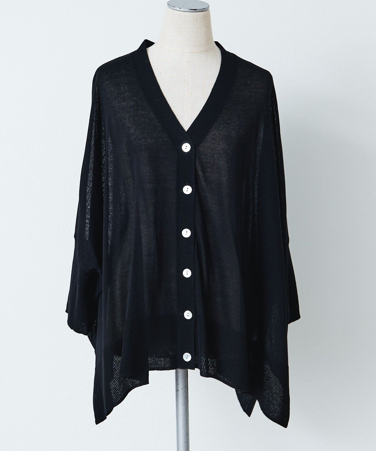 PUAL CE CIN(ピュアルセシン) シアーVネックカーディガン