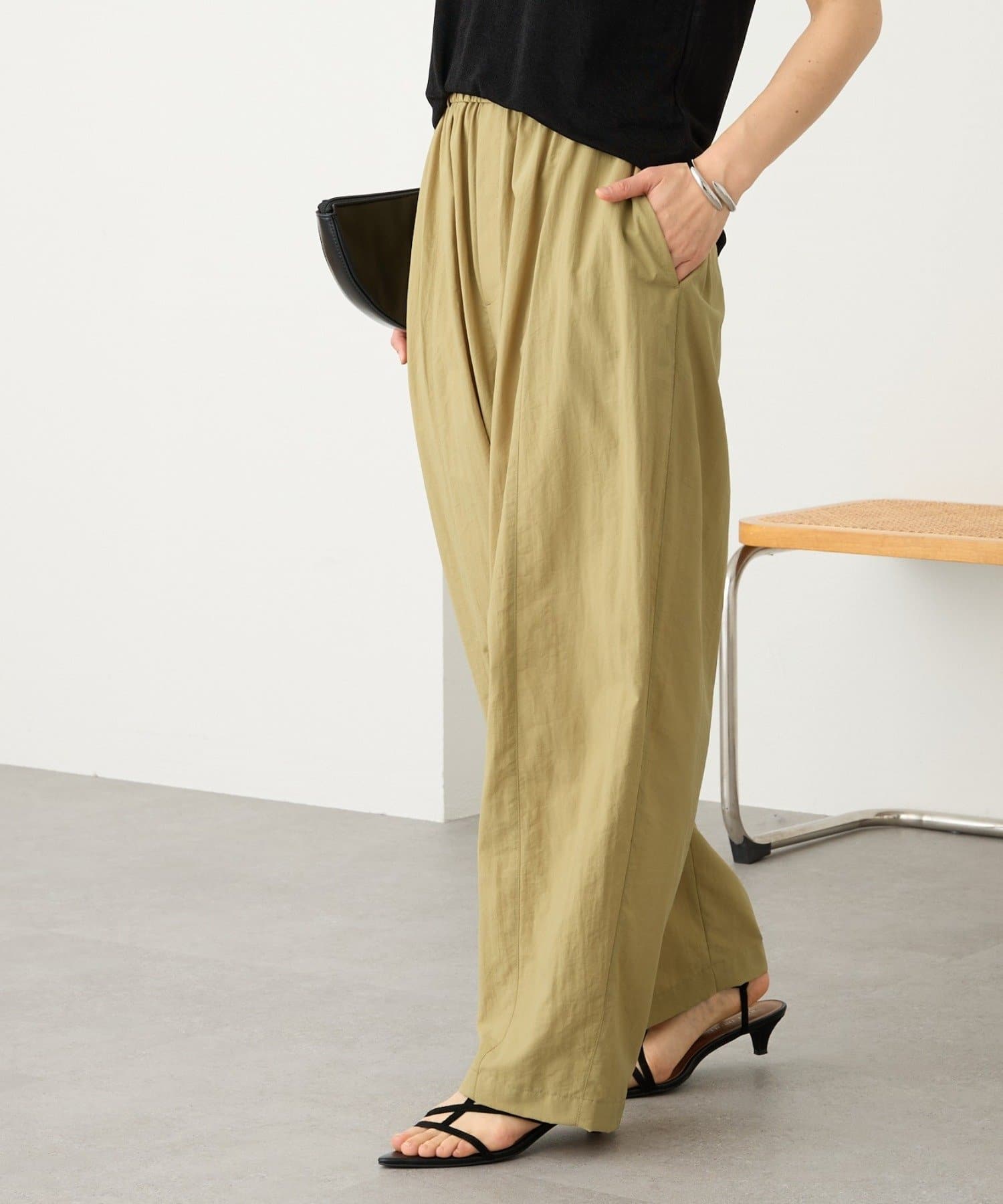 RIVE DROITE(リヴドロワ) 予約【接触冷感/撥水/花粉ガード】ギャザーバレルパンツ