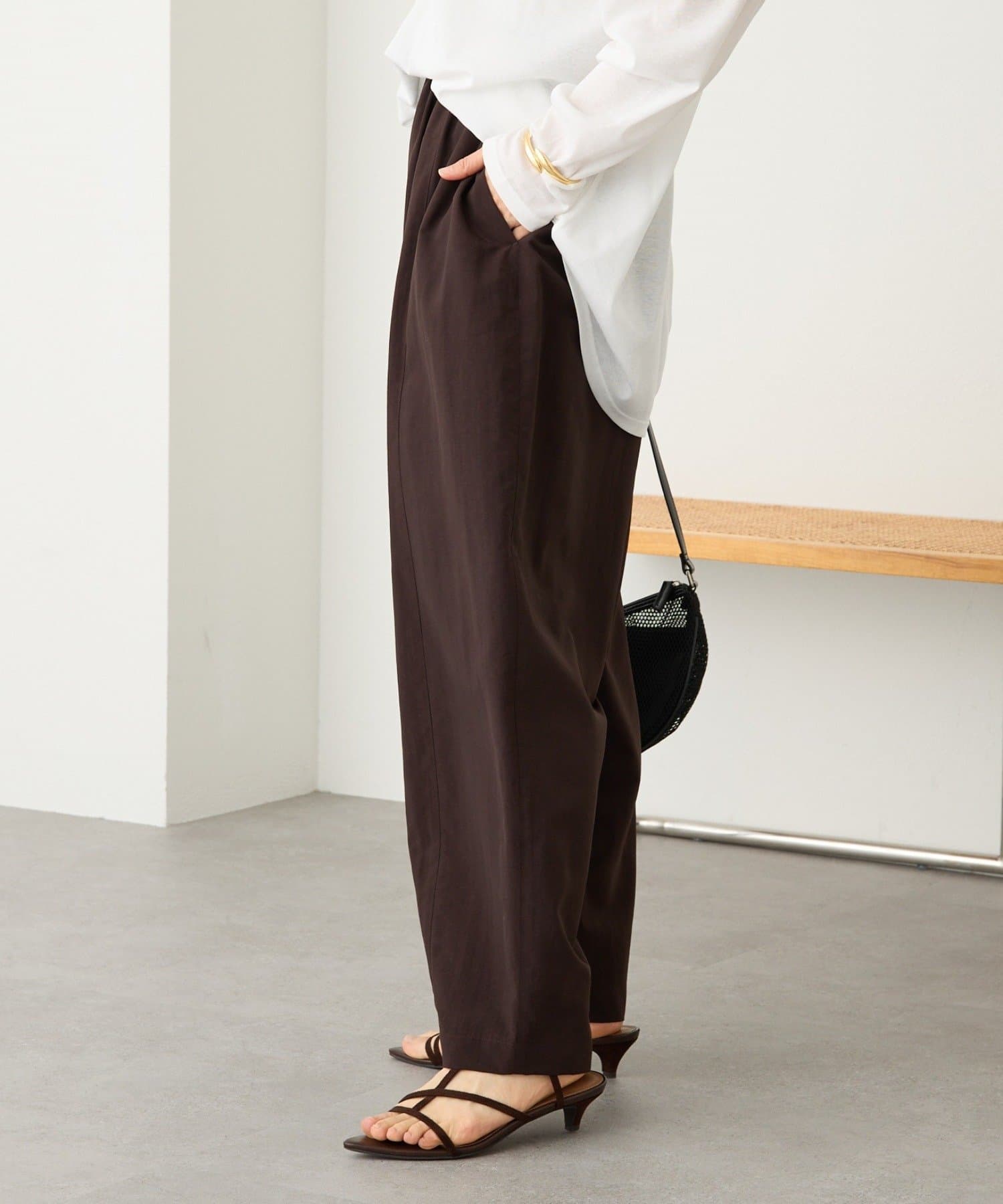 RIVE DROITE(リヴドロワ) 予約【接触冷感/撥水/花粉ガード】ギャザーバレルパンツ