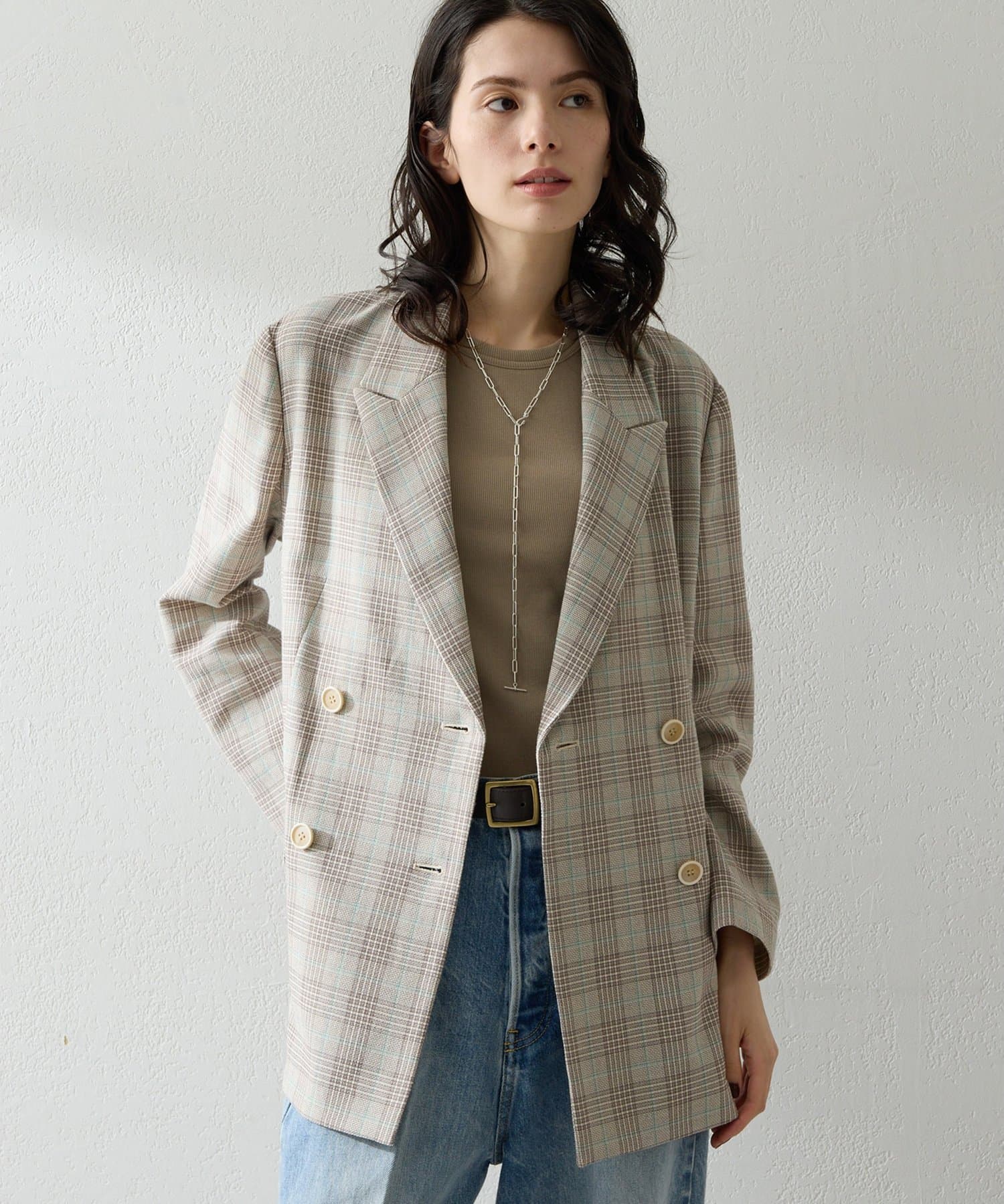 Whim Gazette(ウィム ガゼット) コットンチェックテーラージャケット