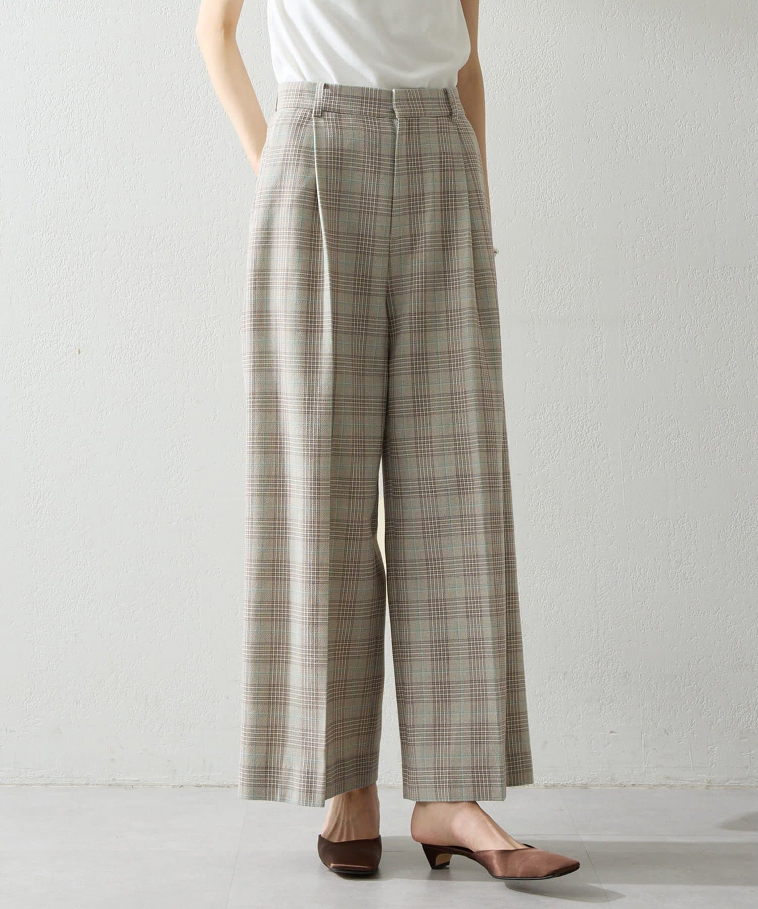 Whim Gazette(ウィム ガゼット) コットンチェックパンツ