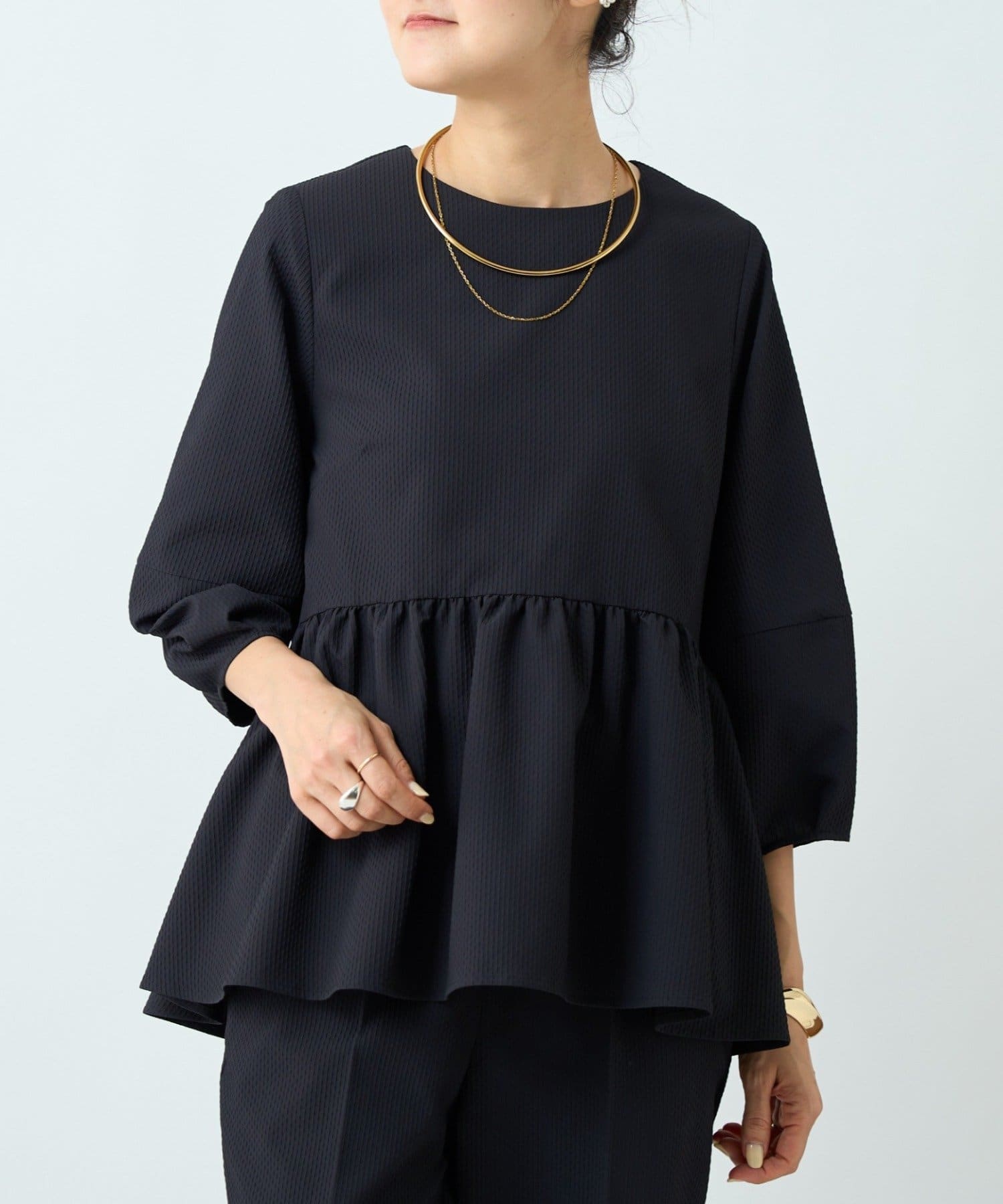 BEARDSLEY(ビアズリー) 《3/28(土)予約》ストレッチドビーペプラムプルオーバー《LIVETART》