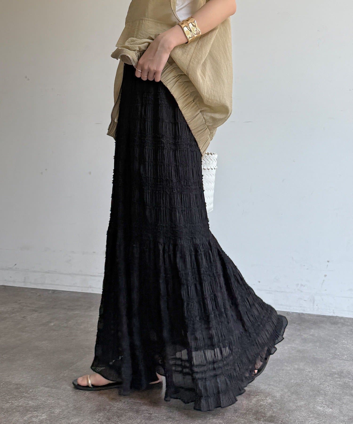 DOUDOU(ドゥドゥ) プリーツギャザースカート