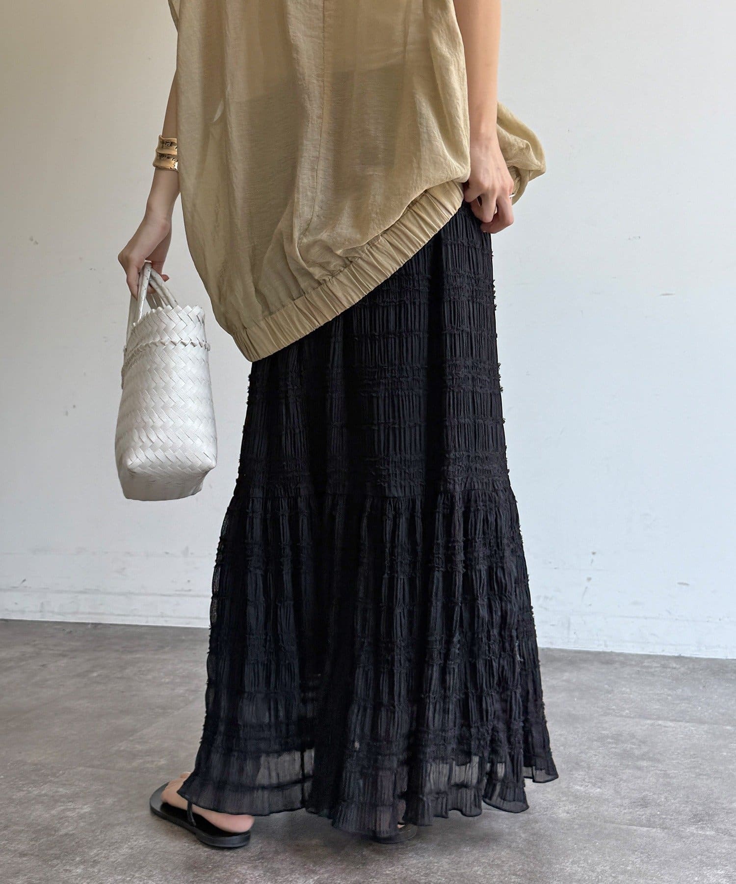 DOUDOU(ドゥドゥ) プリーツギャザースカート