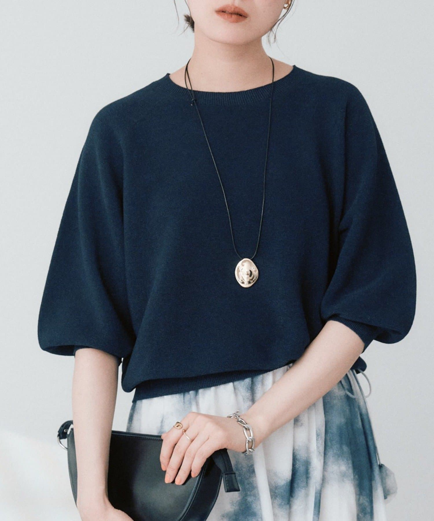 RIVE DROITE(リヴドロワ) 【手洗い可能】ハーフバルーンスリーブニット