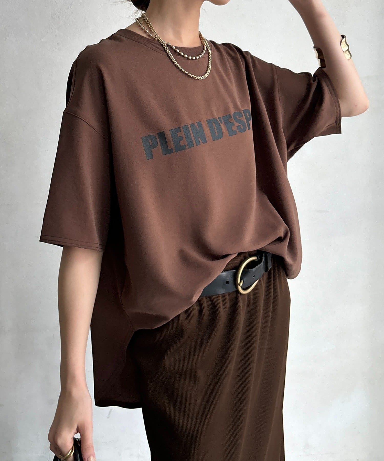 DOUDOU(ドゥドゥ) 【11日から新色10%OFFで予約スタート！】【毎年人気の“テロTEE“】PLEIN D'ESPOIR ジョーゼット半袖ロゴTEE