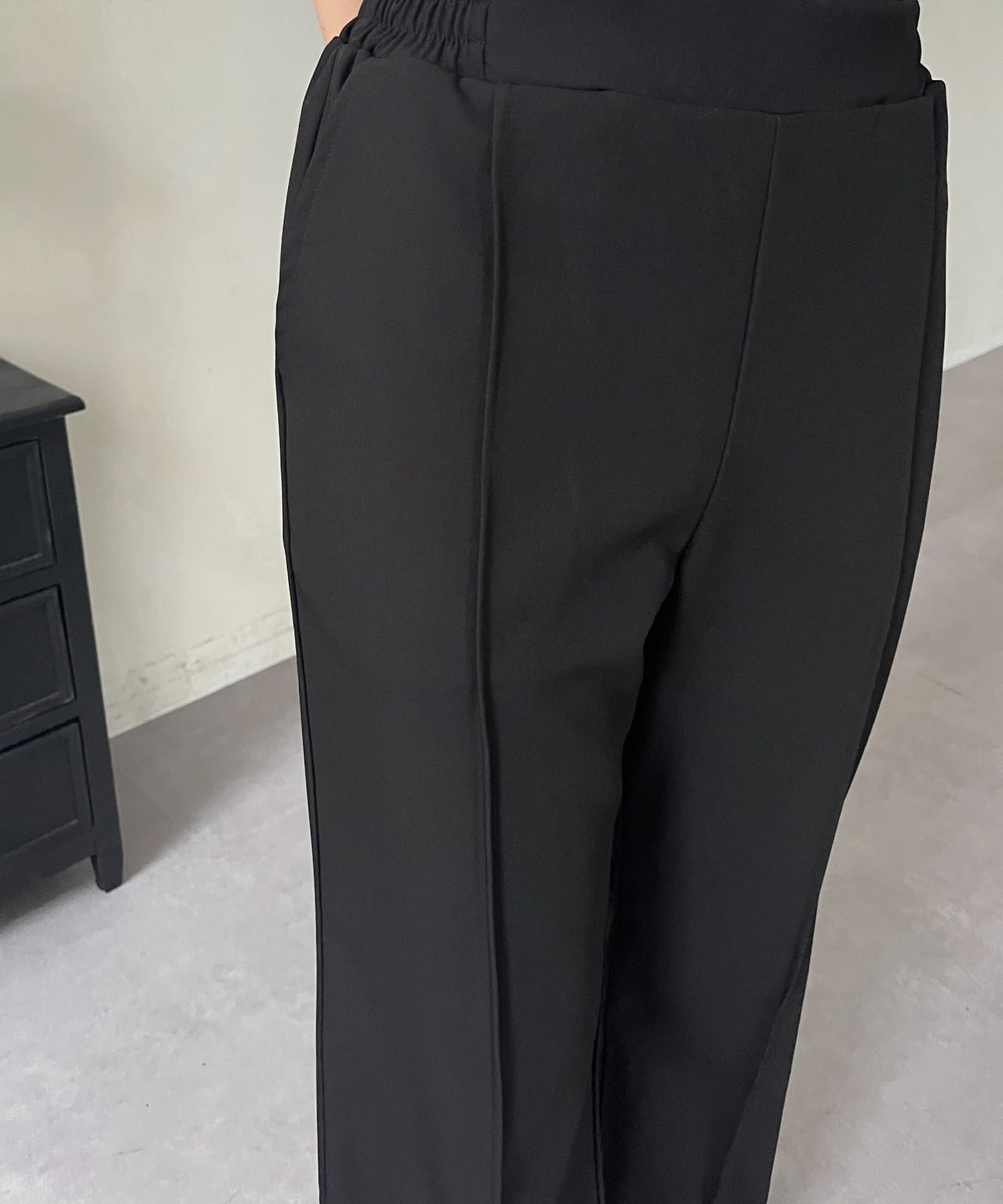 prose verse(プロズヴェール) センターピンタックウエストドロストフレアパンツ