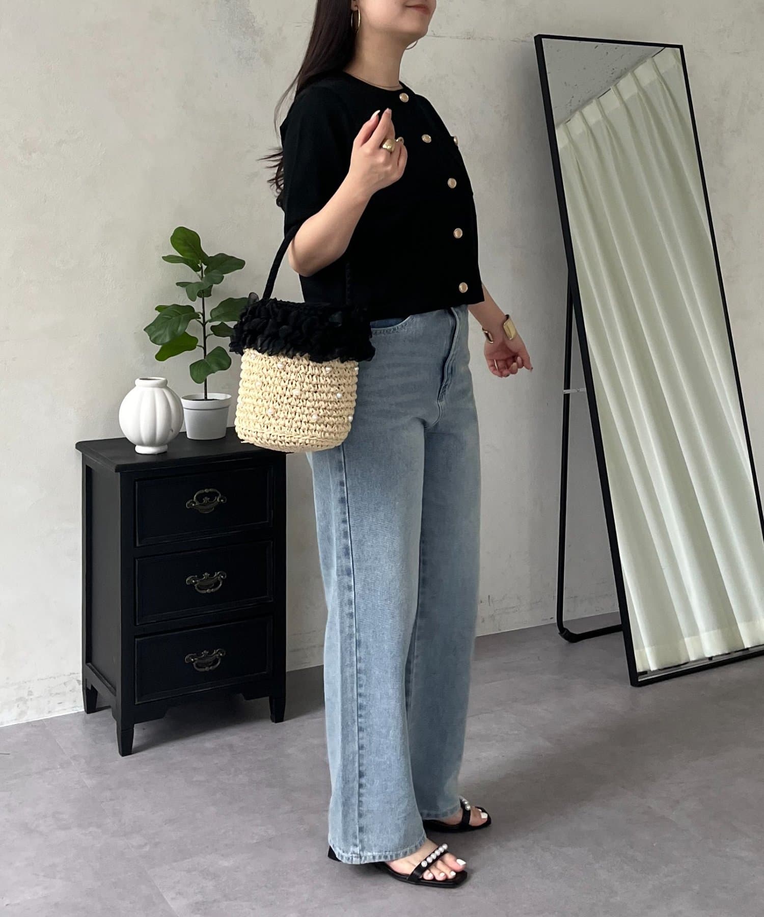 prose verse(プロズヴェール) 金ボタン胸ポケットショートカーディガン