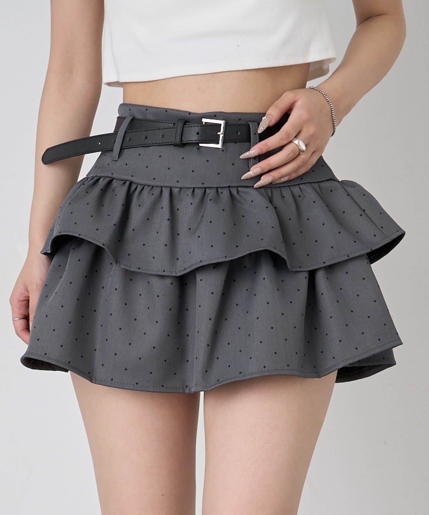 mline(エムライン) [mline]ベルト付き ドットスカート