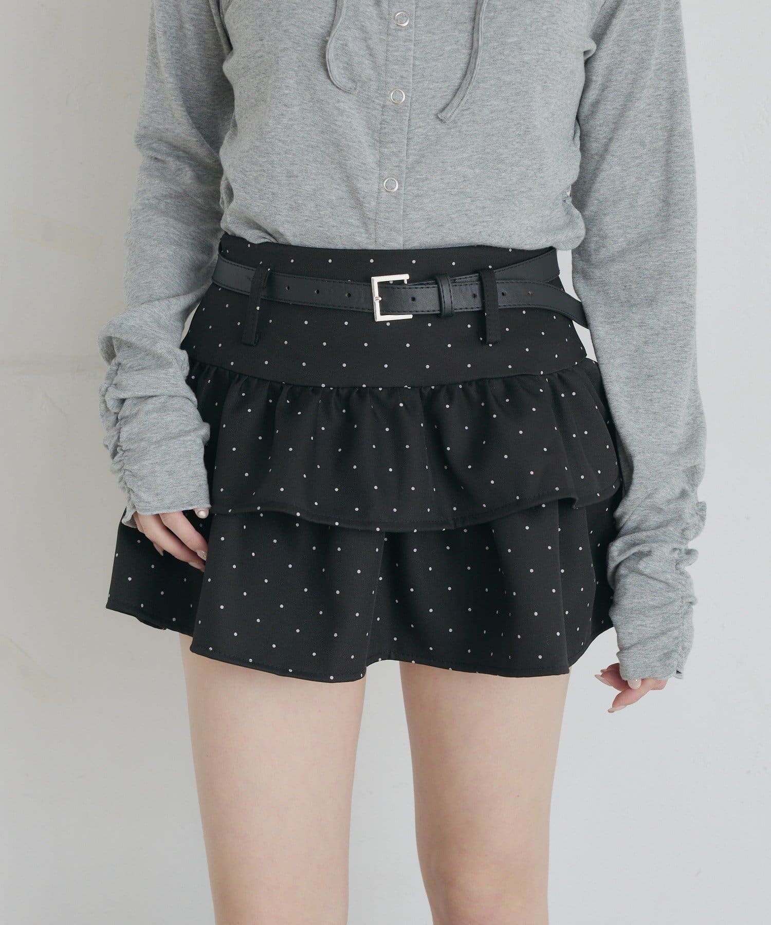 mline(エムライン) [mline]ベルト付き ドットスカート