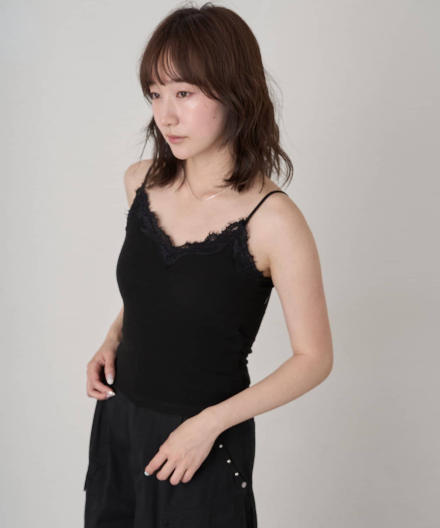 mline(エムライン) [mline]パット付き レースキャミソール