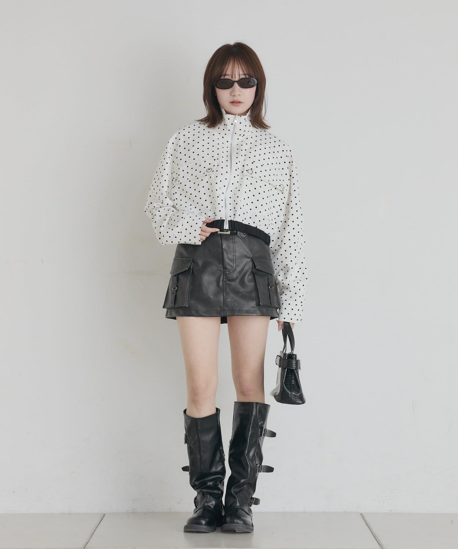 mline(エムライン) [mline]ドットリバーシブル ZIPブルゾン