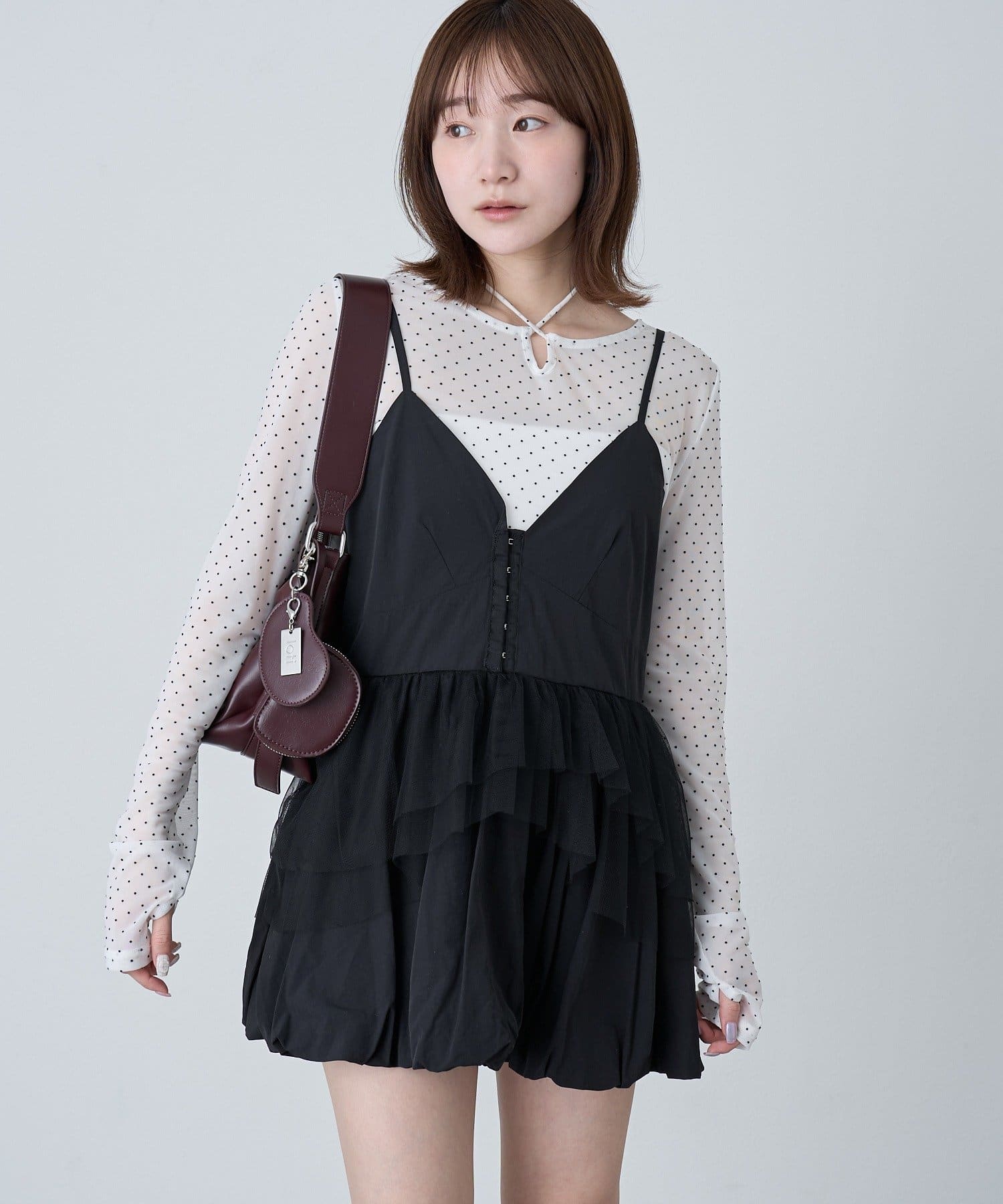 mline(エムライン) [mline]チュールボリューム キャミワンピース