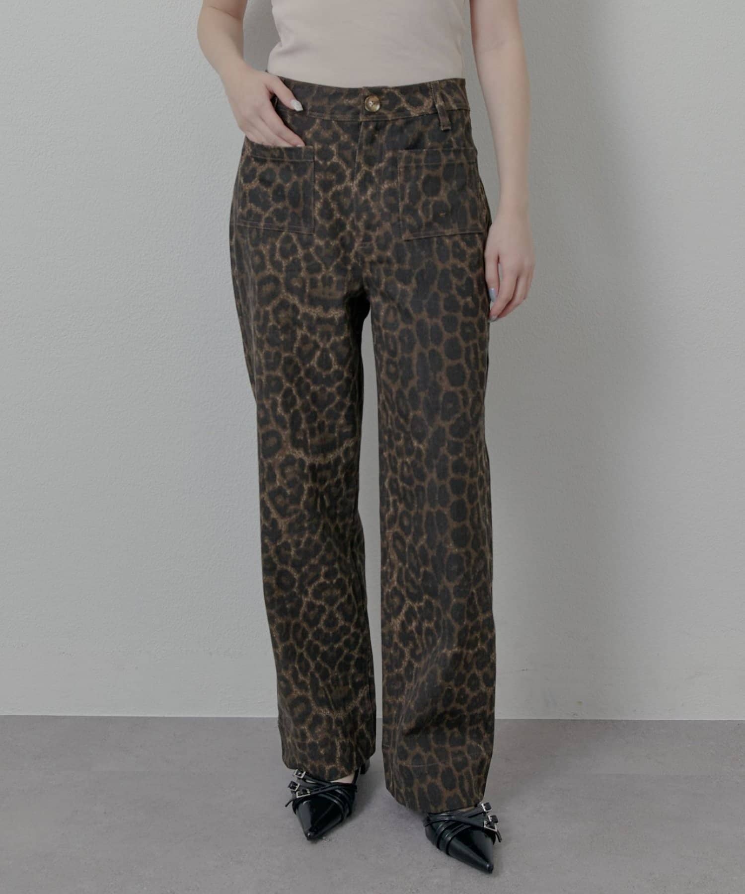 mline(エムライン) [mline]レオパードデニム