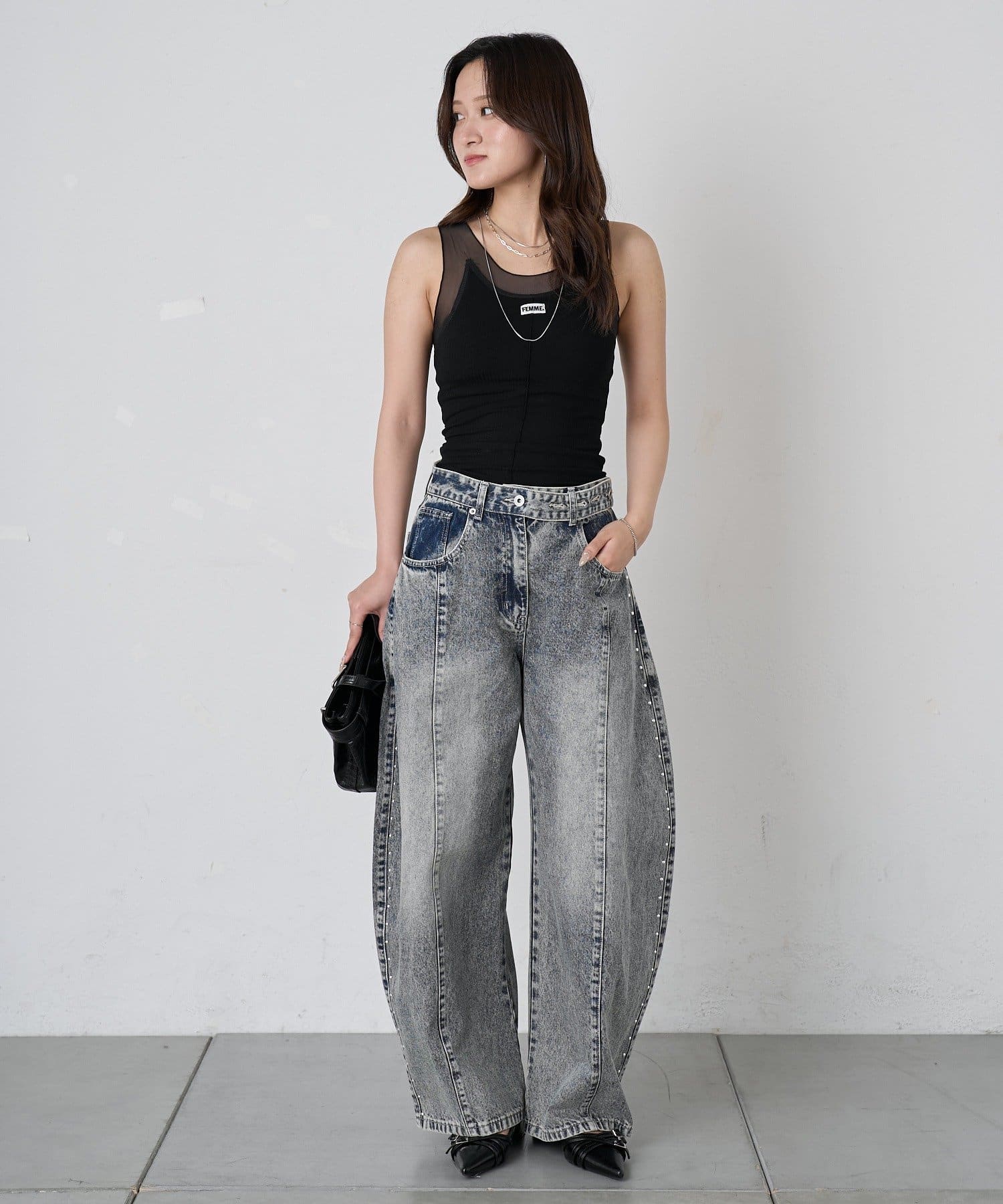 mline(エムライン) [mline]シアーレイヤーキャミソール