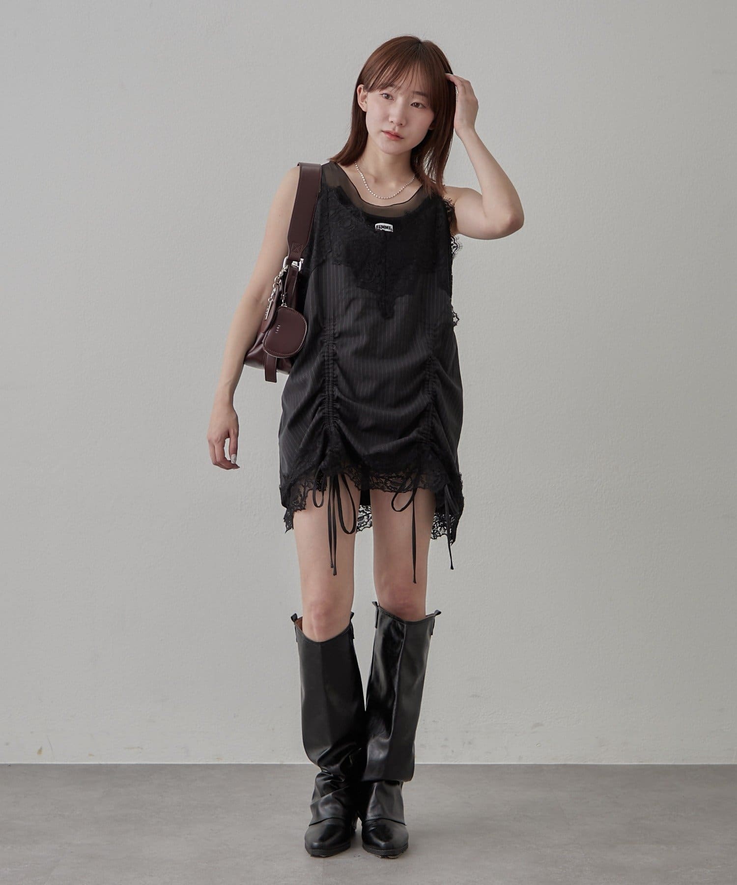 mline(エムライン) [mline]シアーレイヤーキャミソール