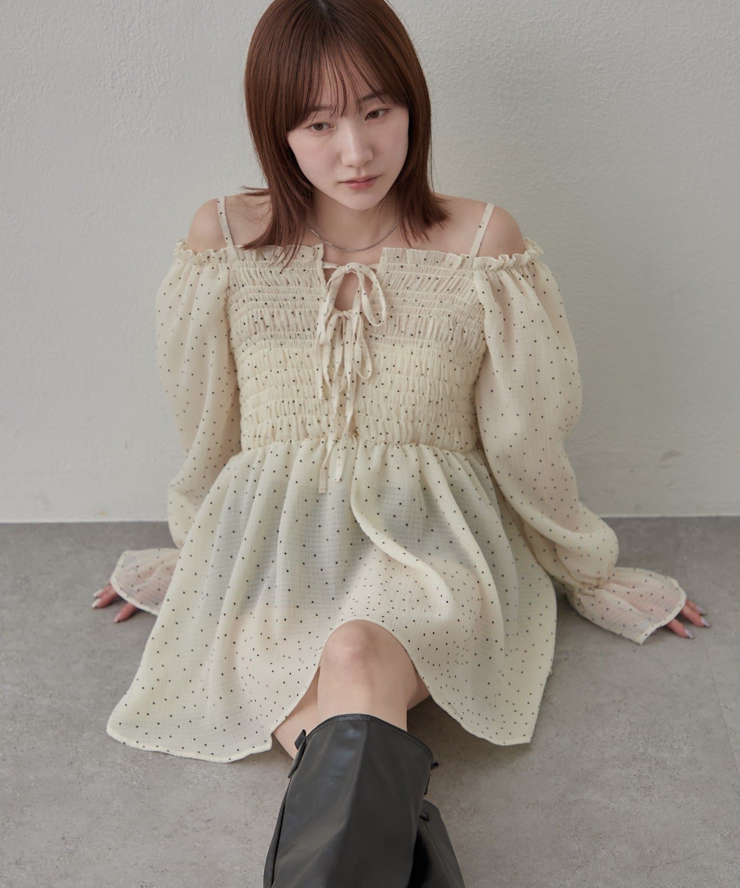 mline(エムライン) 【リバイバル商品】[mline]ドットシアー楊流 ブラウス