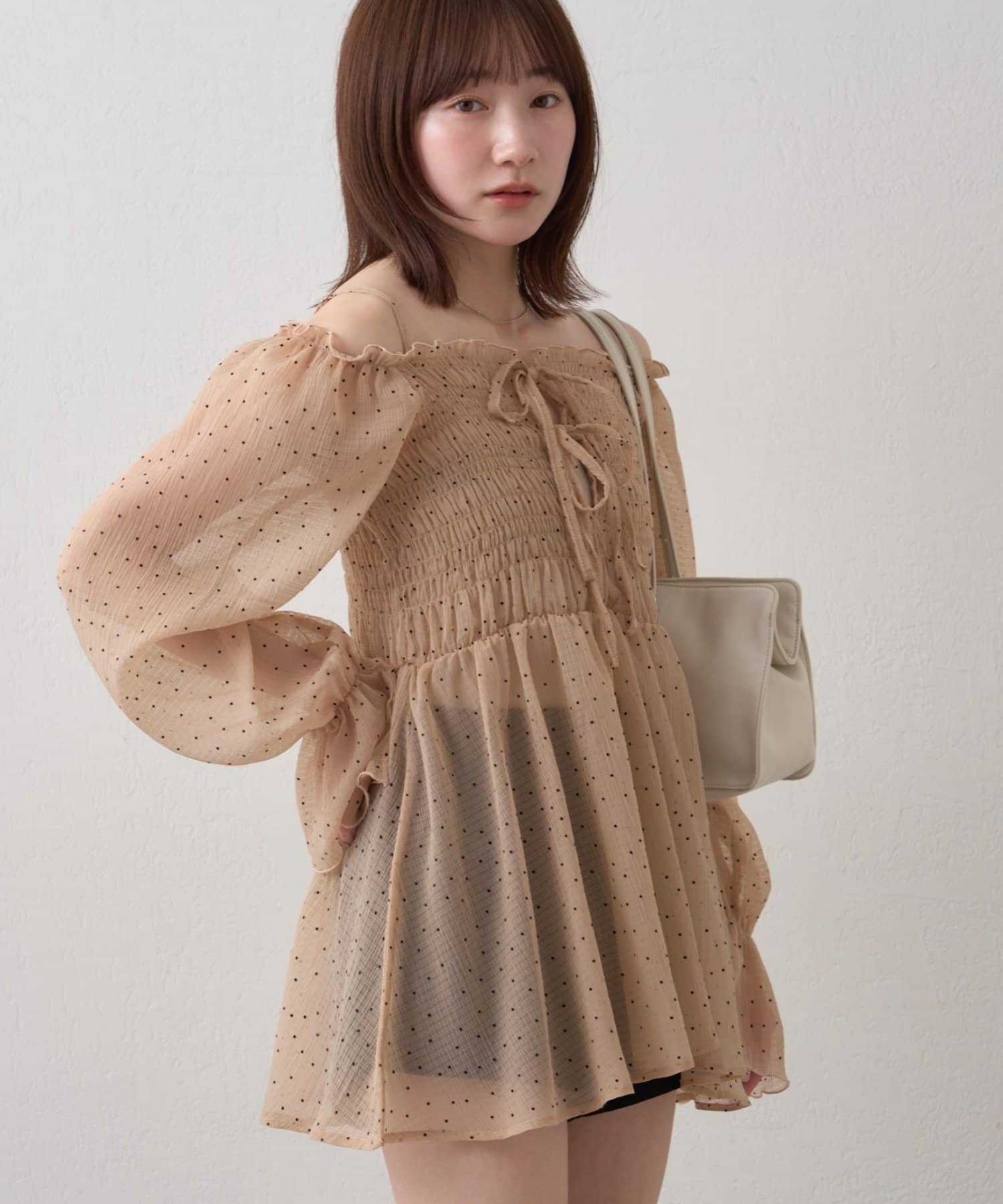 mline(エムライン) 【リバイバル商品】[mline]ドットシアー楊流 ブラウス