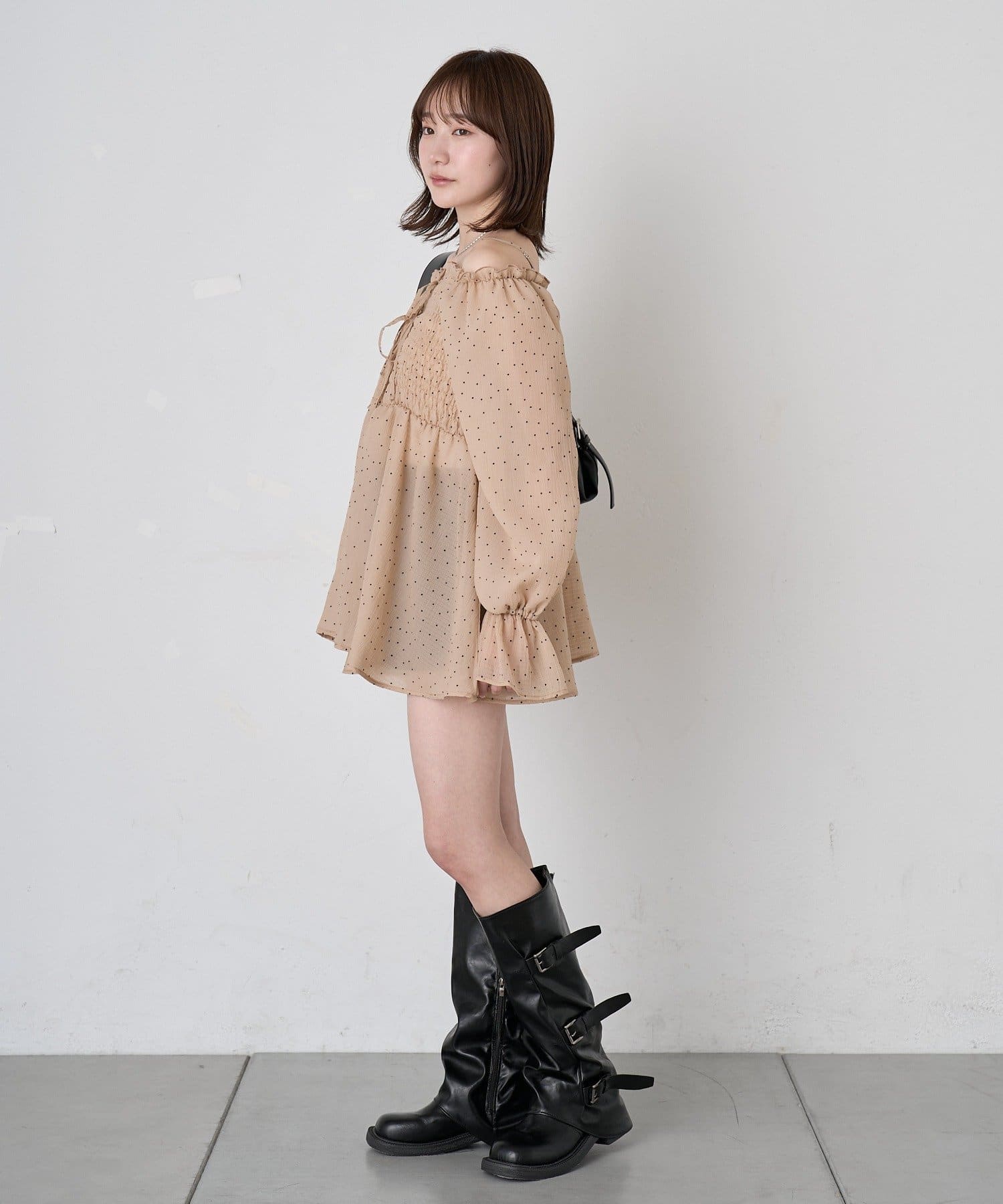 mline(エムライン) 【リバイバル商品】[mline]ドットシアー楊流 ブラウス