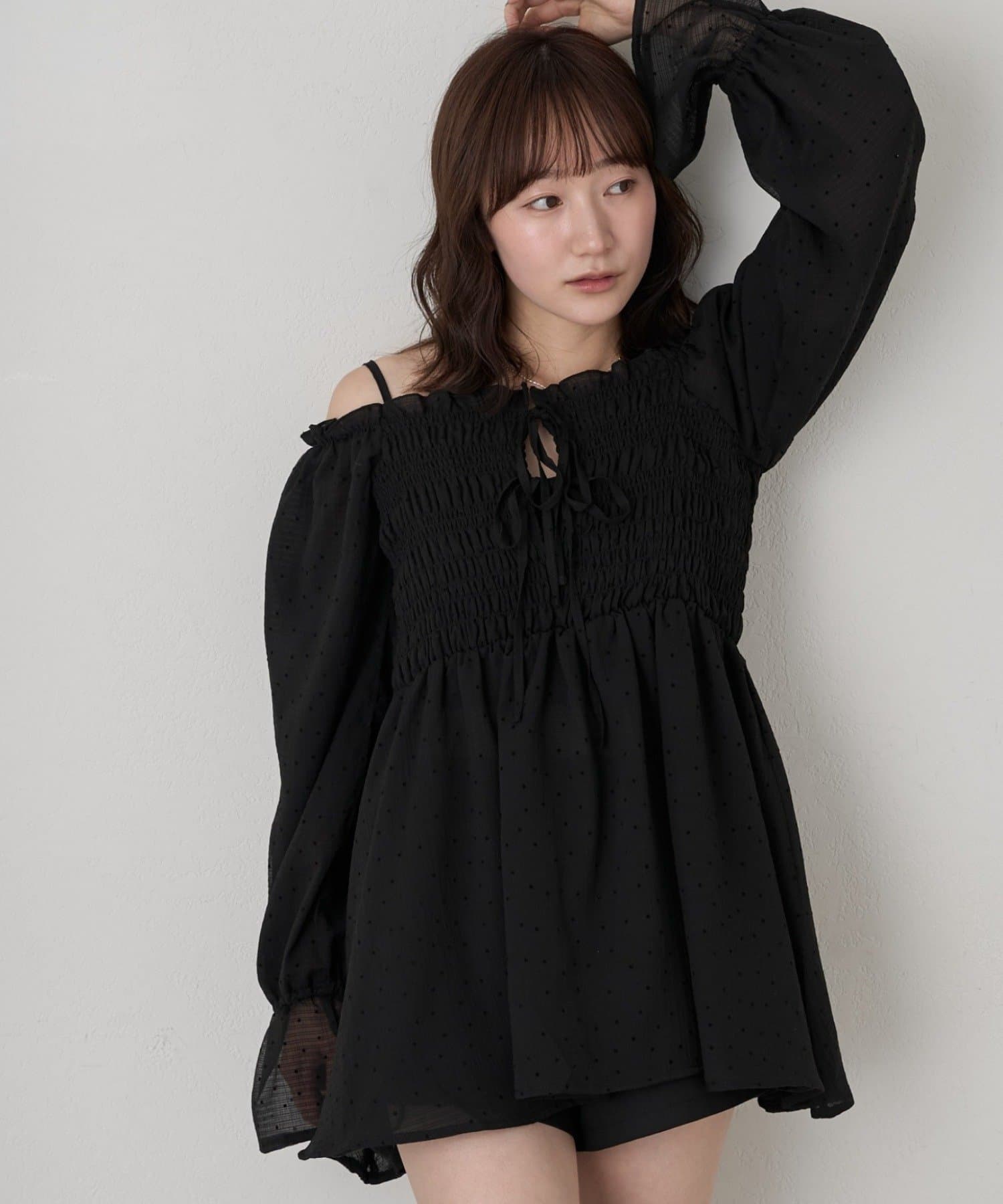 mline(エムライン) 【リバイバル商品】[mline]ドットシアー楊流 ブラウス