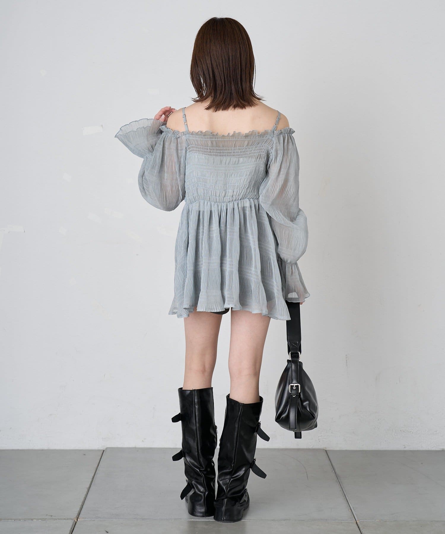 mline(エムライン) 【リバイバル商品】[mline]シアー楊柳 ティアードブラウス