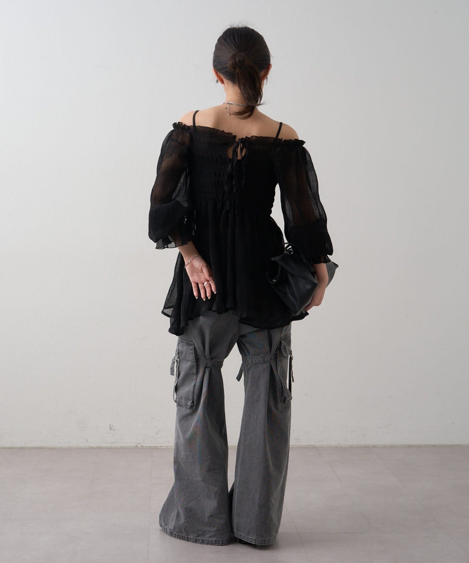 mline(エムライン) 【リバイバル商品】[mline]シアー楊柳 ティアードブラウス