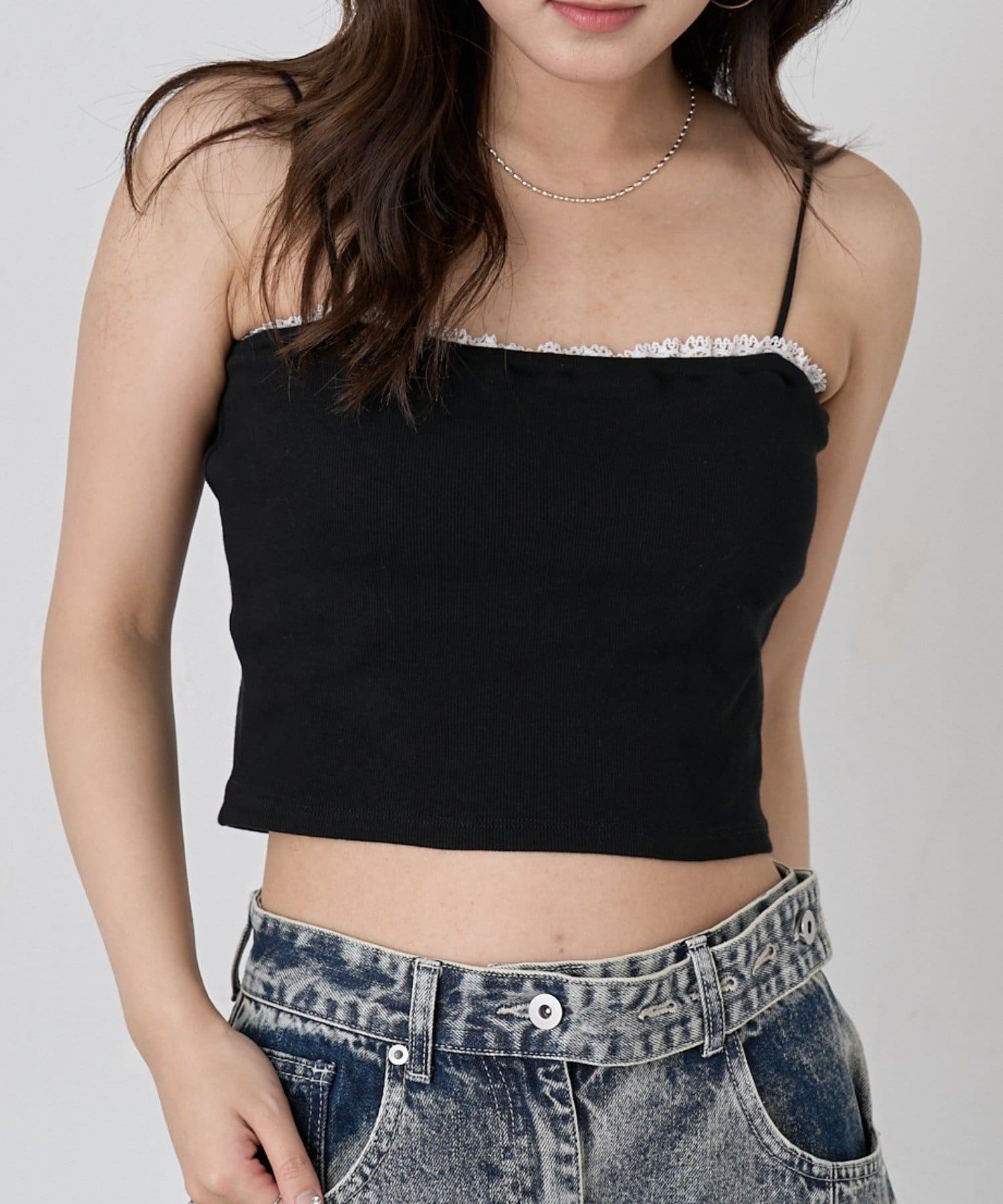 mline(エムライン) [mline]レースパッドキャミソール