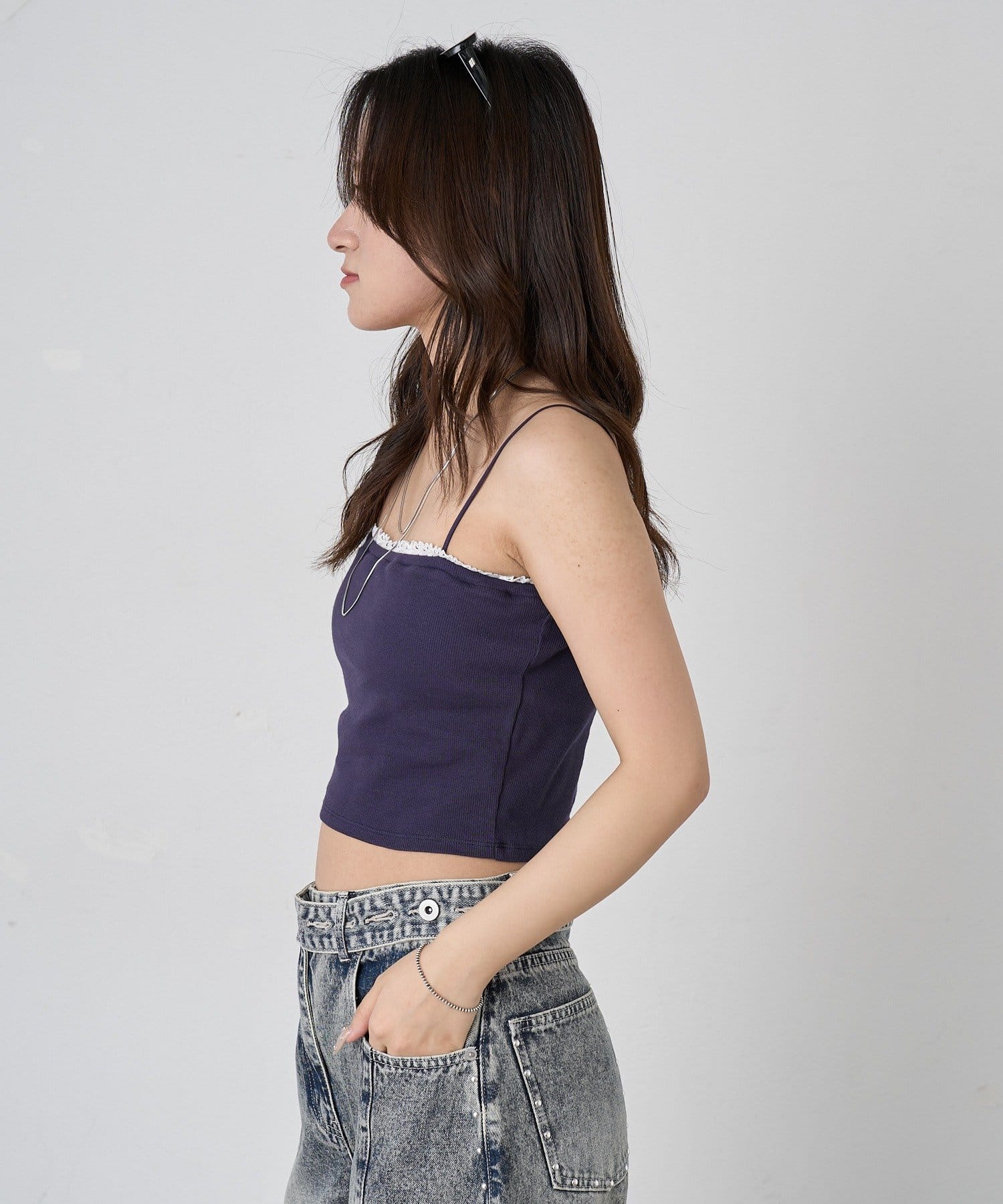 mline(エムライン) [mline]レースパッドキャミソール