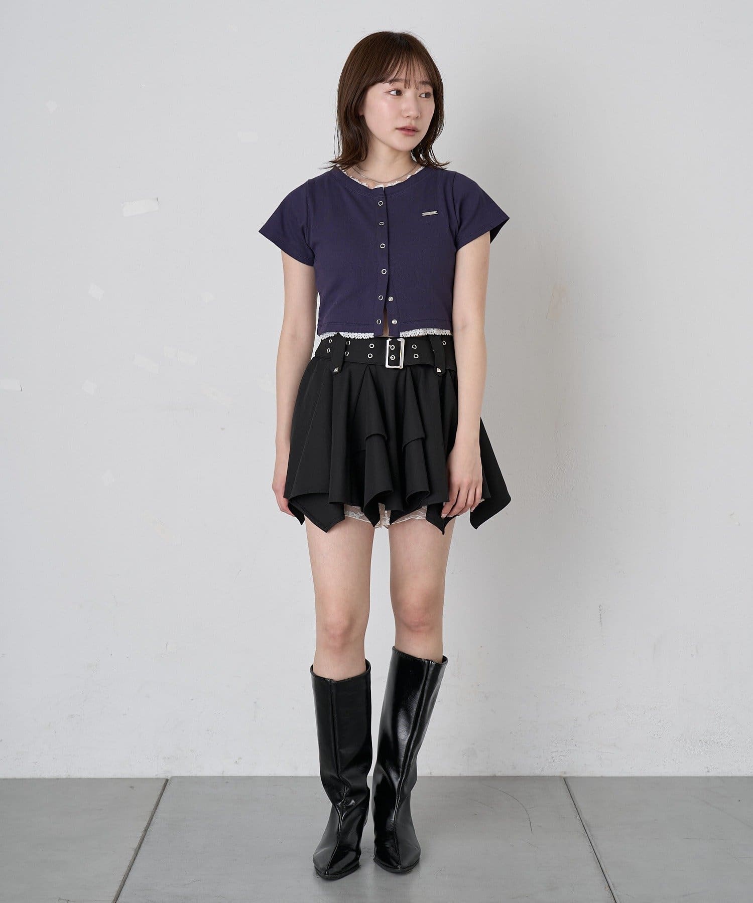 mline(エムライン) [mline]ベルトティアードスカート