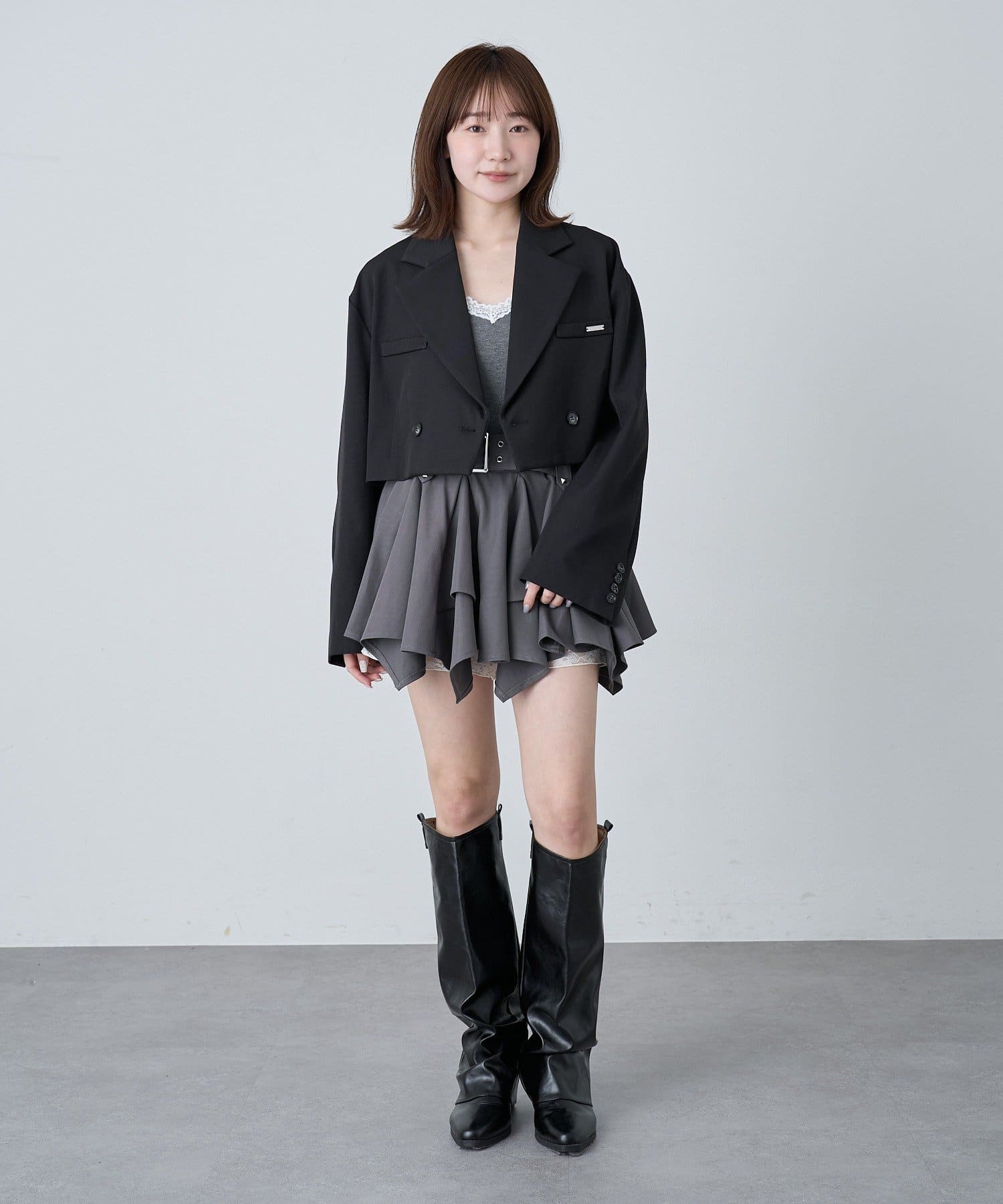 mline(エムライン) [mline]ベルトティアードスカート