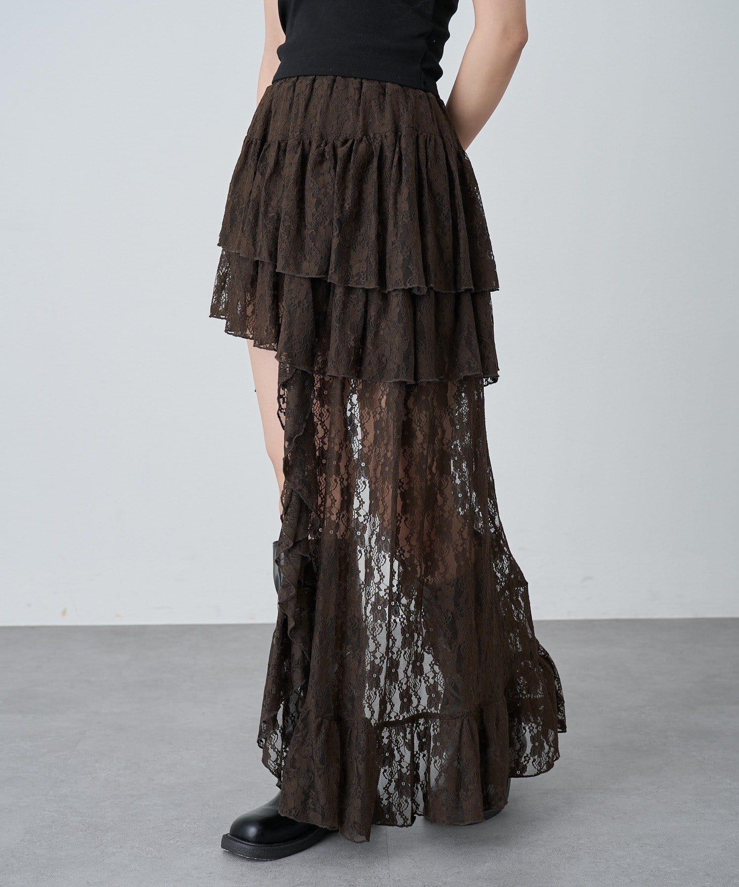 mline(エムライン) [mline]ヘムレーススカート