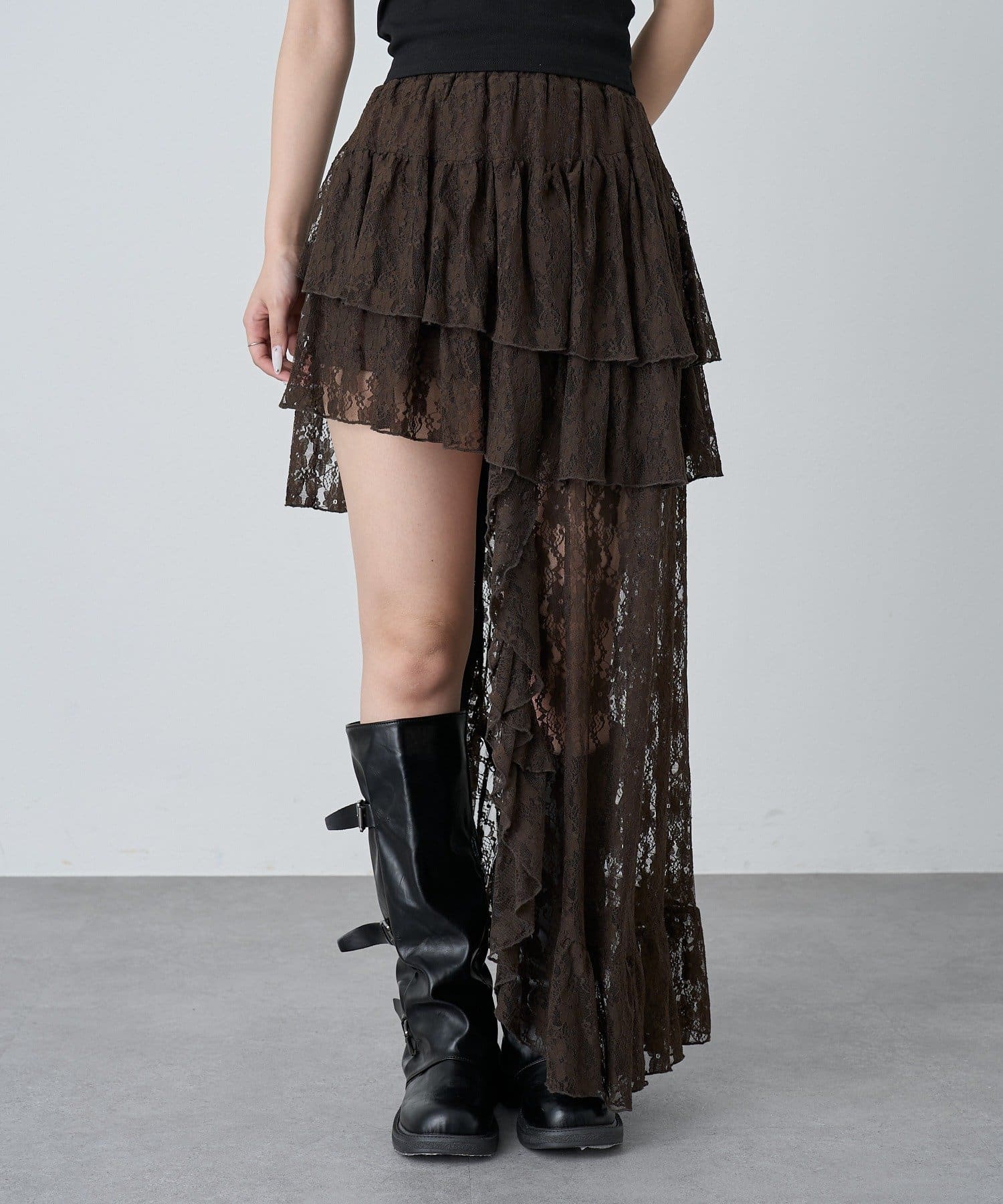 mline(エムライン) [mline]ヘムレーススカート