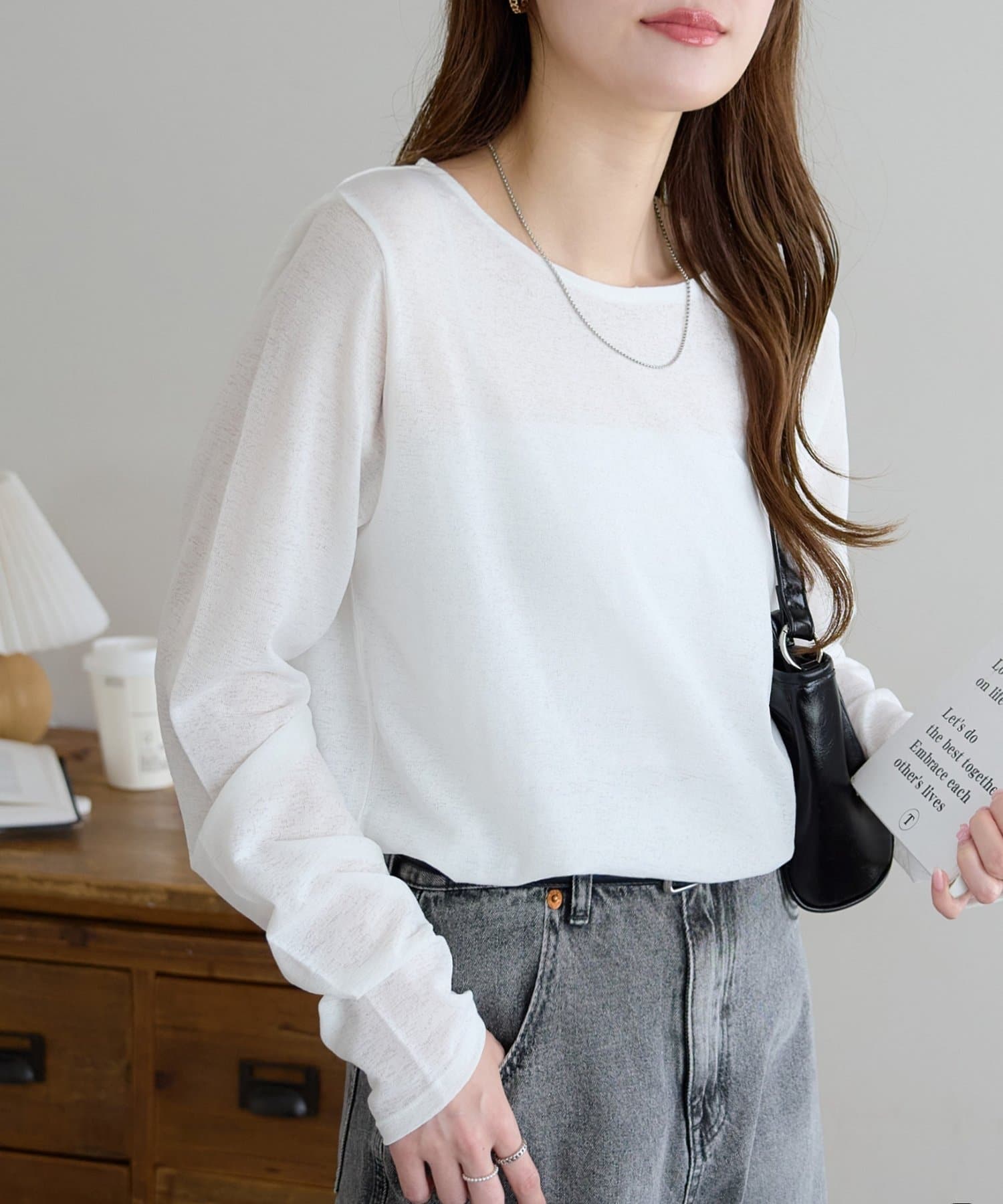 DISCOAT(ディスコート) 【WEB限定】シアー裾ラウンドプルオーバー