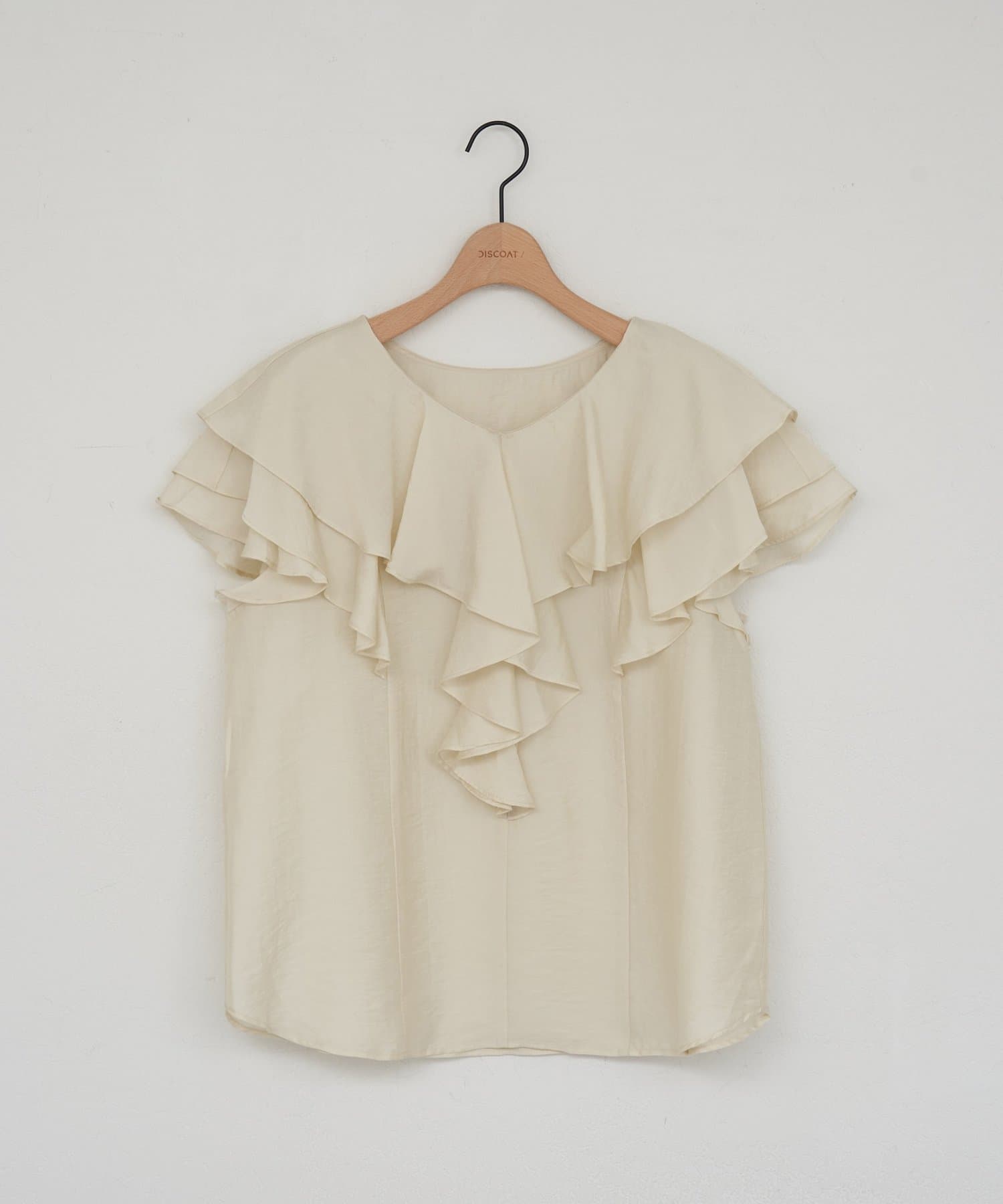 DISCOAT(ディスコート) シアーフリルノースリブラウス