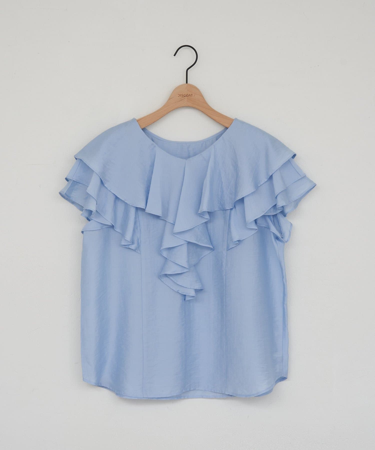DISCOAT(ディスコート) シアーフリルノースリブラウス