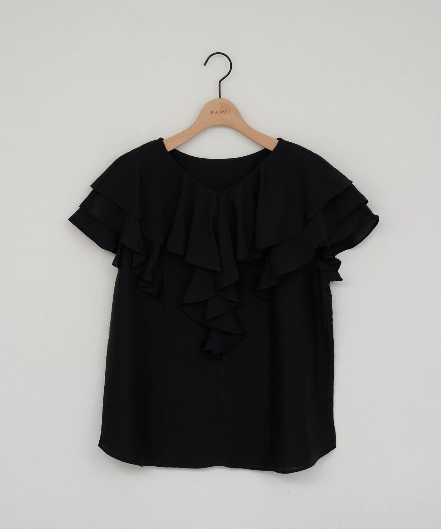 DISCOAT(ディスコート) シアーフリルノースリブラウス