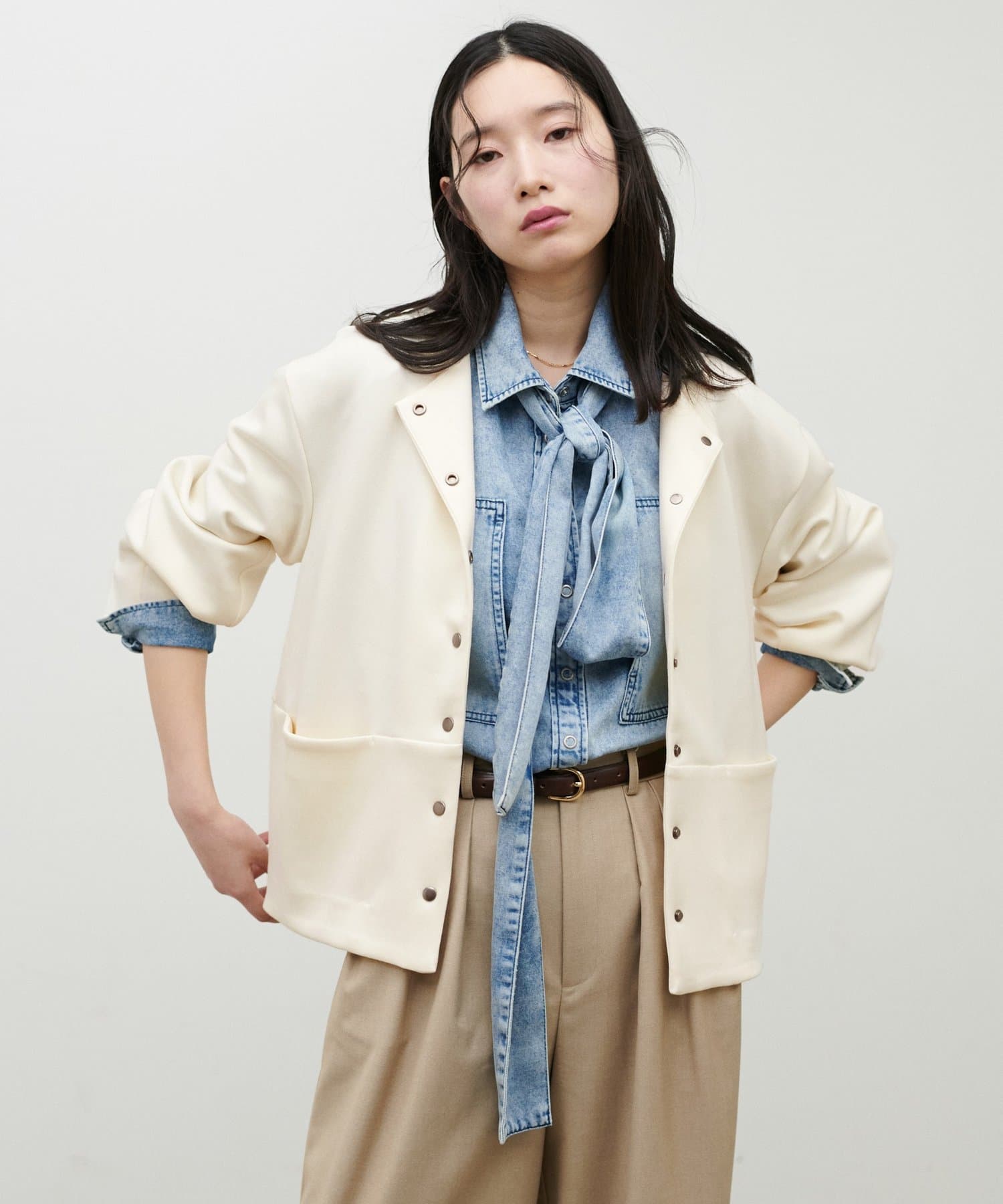 LARUTA(ラルータ) ノーカラーダンボールジャケット